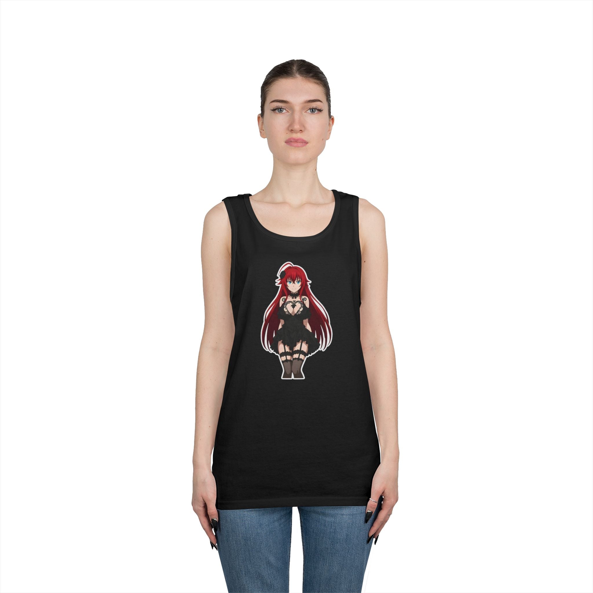 Rias Gremory Gothic Style Waifu Heavy Cotton Tank Top