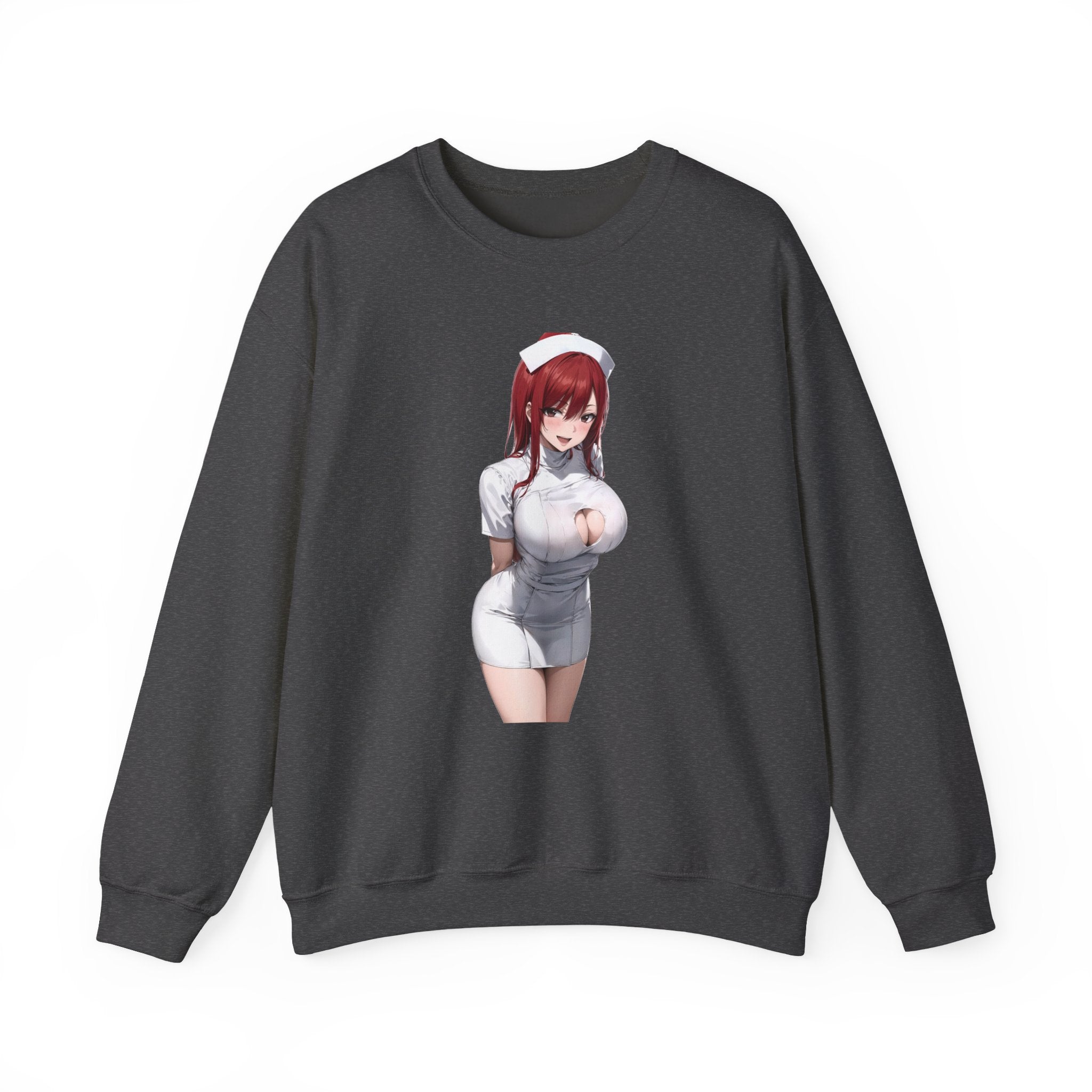 Ezra Scarlet Nurse Uniform Anime Unisex Heavy Blend™ Crewneck Sweatshirt