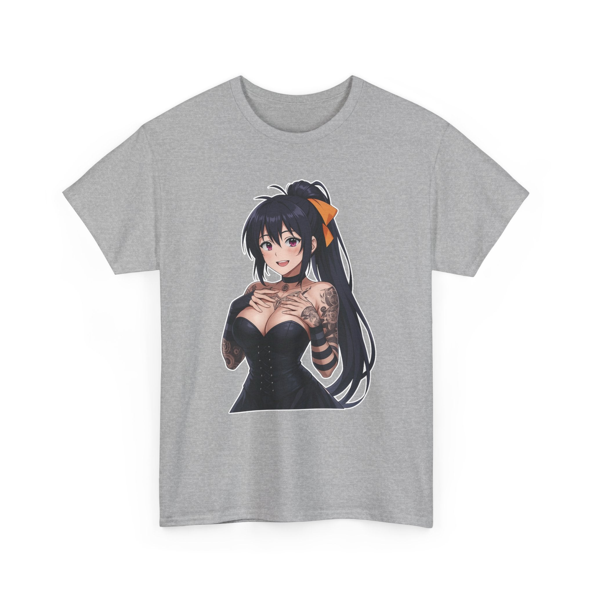 Gothic Style Akeno Himejima Tattoed Waifu Unisex Heavy Cotton Tee