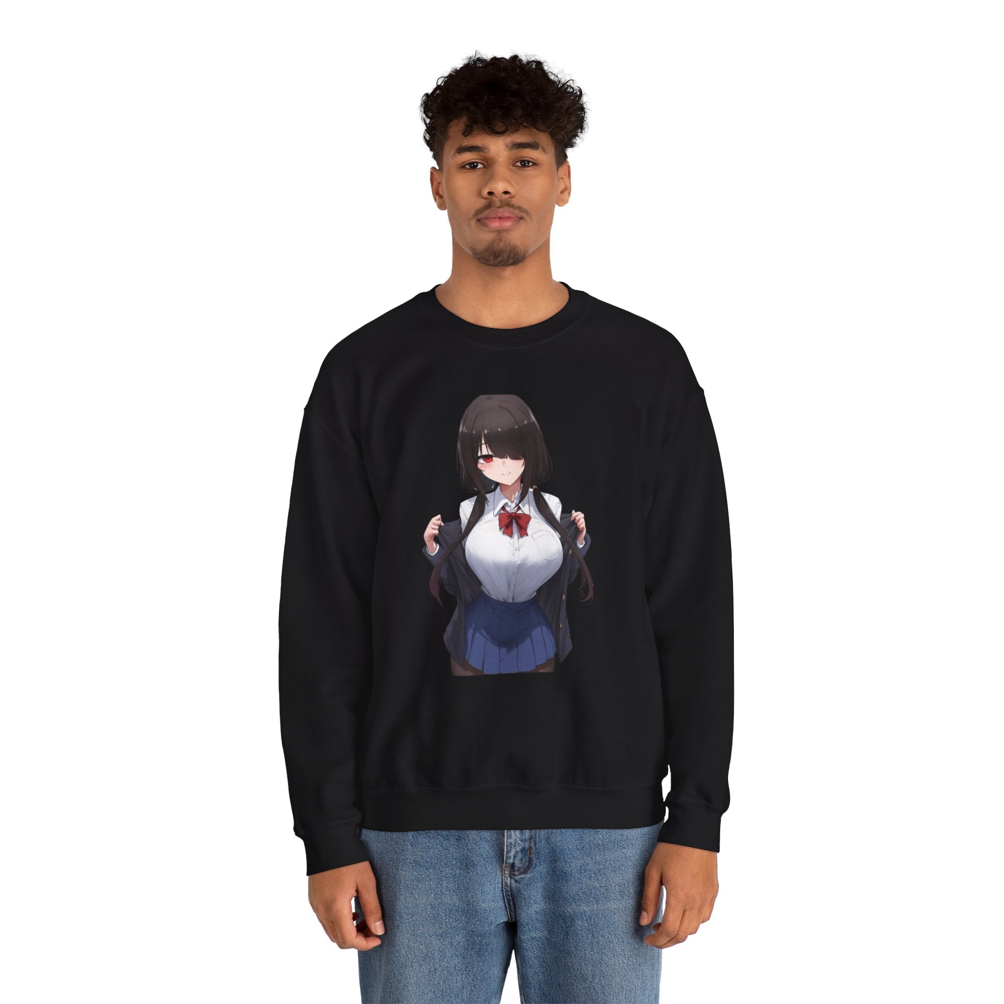 Tokisaki Kurum Schoolgirl Gothic Seductive Unisex Heavy Blend™ Crewneck Sweatshirt