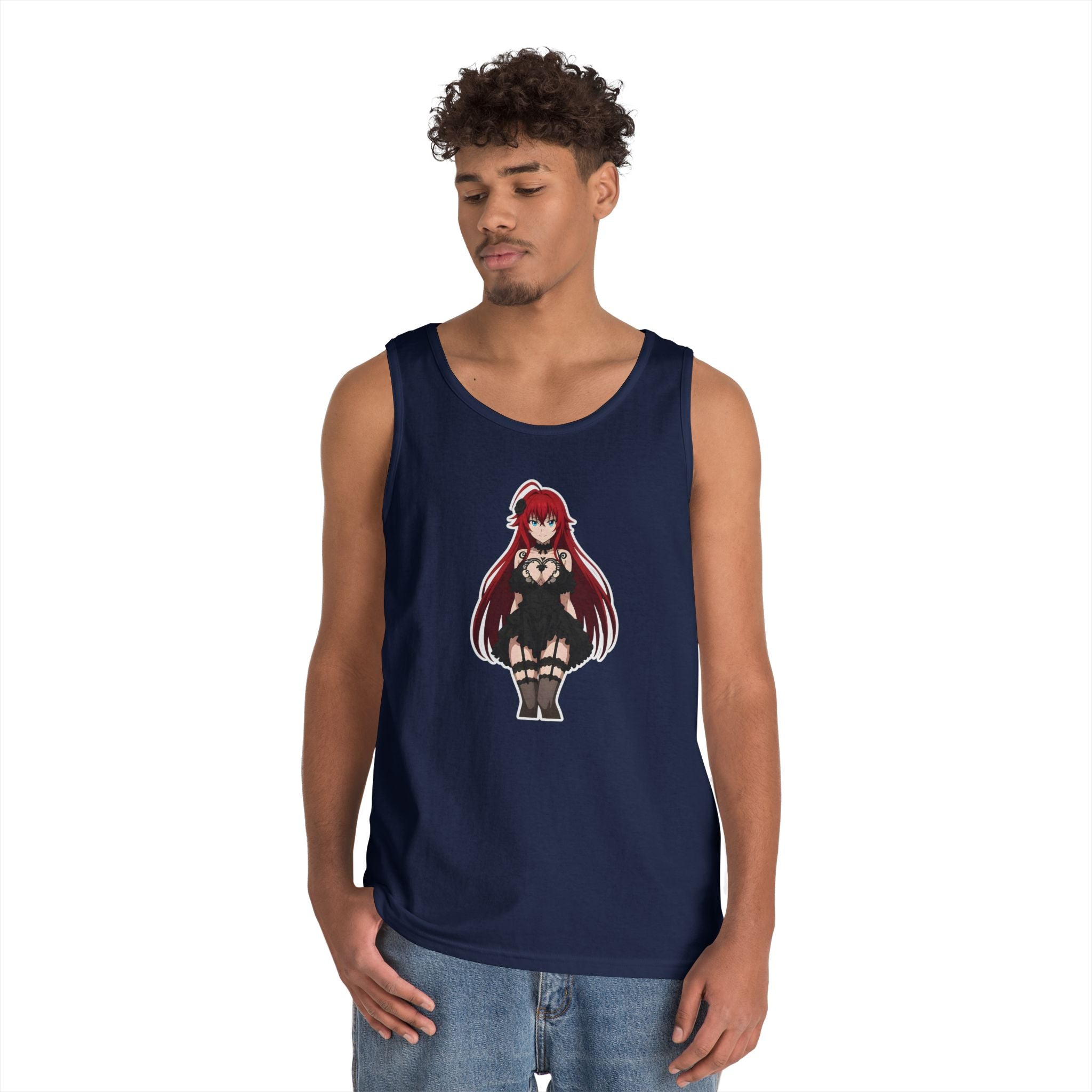 Rias Gremory Gothic Style Waifu Heavy Cotton Tank Top