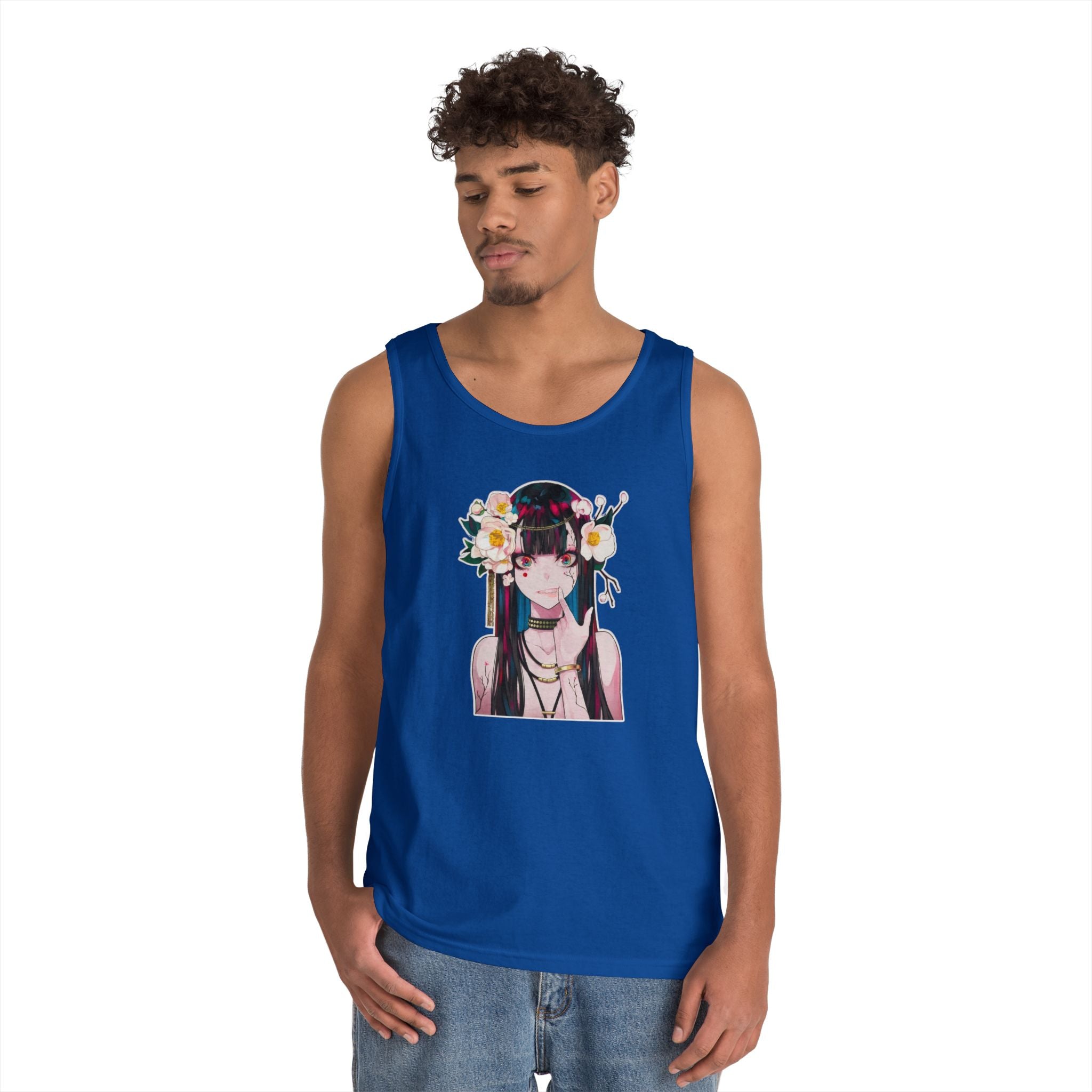Vampire Girl Dark Fantasy Heavy Cotton Tank Top