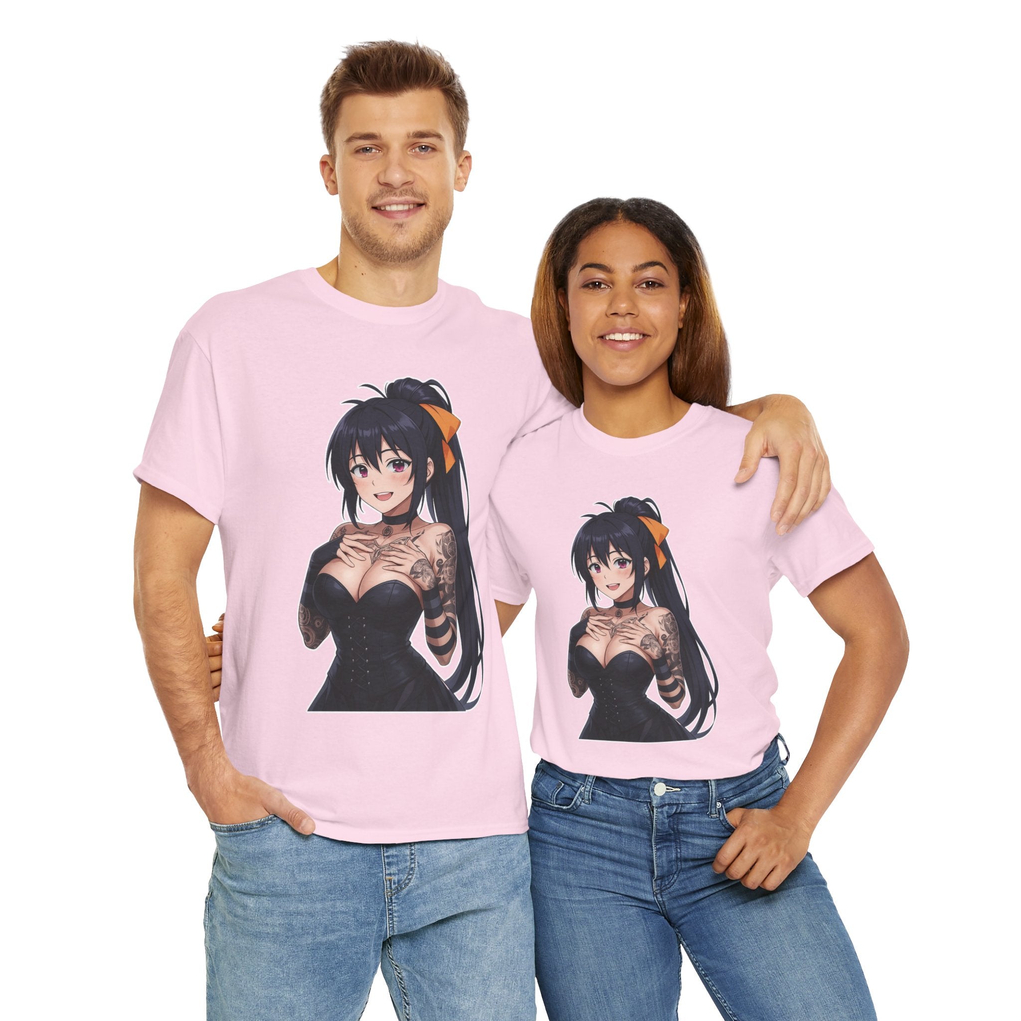 Gothic Style Akeno Himejima Tattoed Waifu Unisex Heavy Cotton Tee