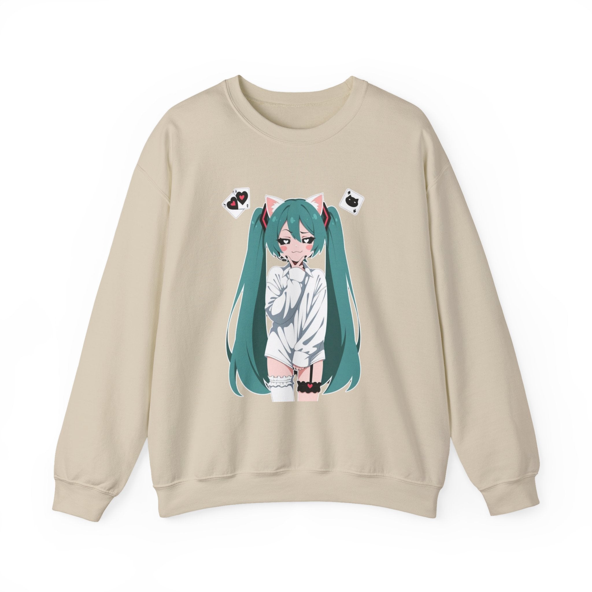 Hatsune Miku Catgirl Cute Unisex Heavy Blend™ Crewneck Sweatshirt