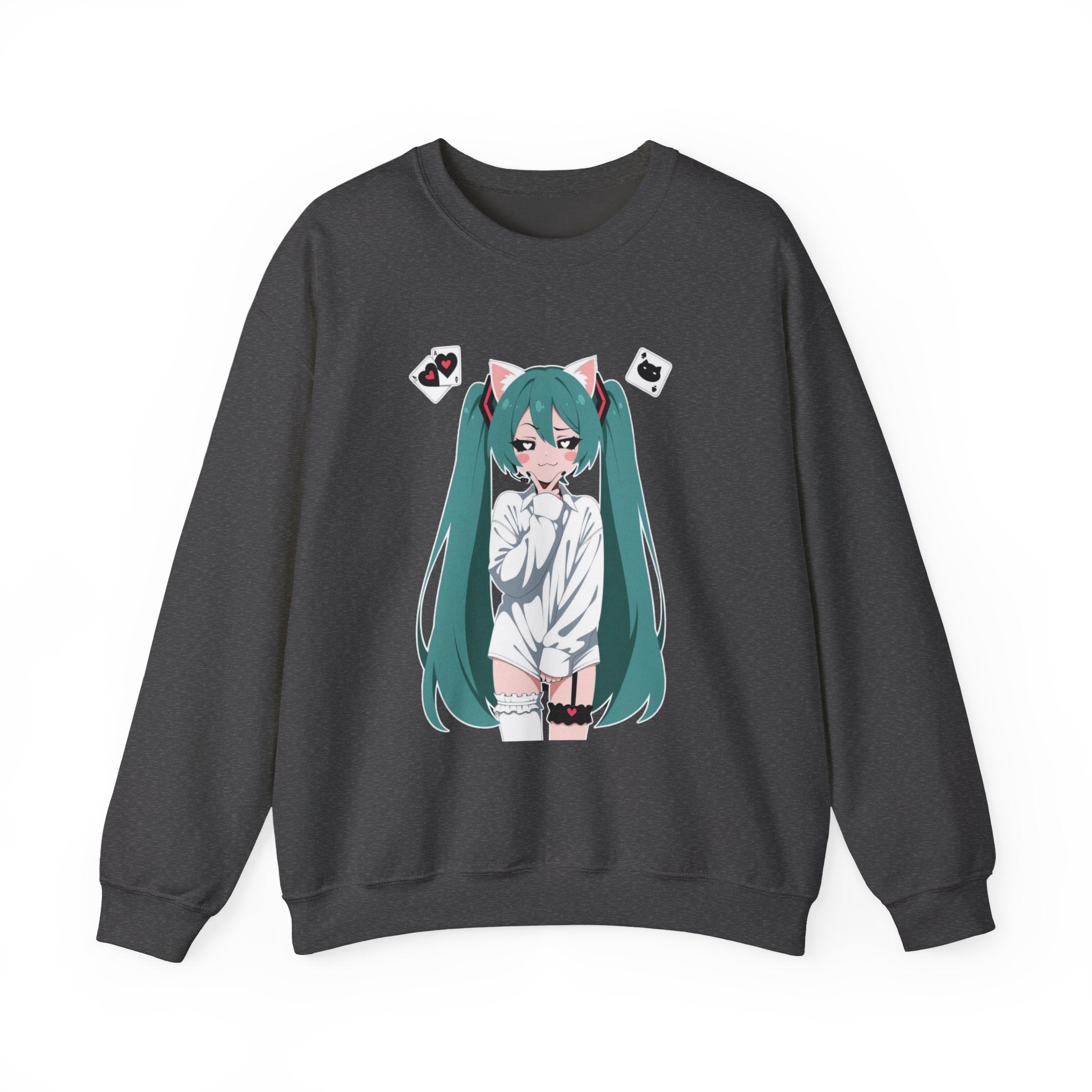 Hatsune Miku Catgirl Cute Unisex Heavy Blend™ Crewneck Sweatshirt