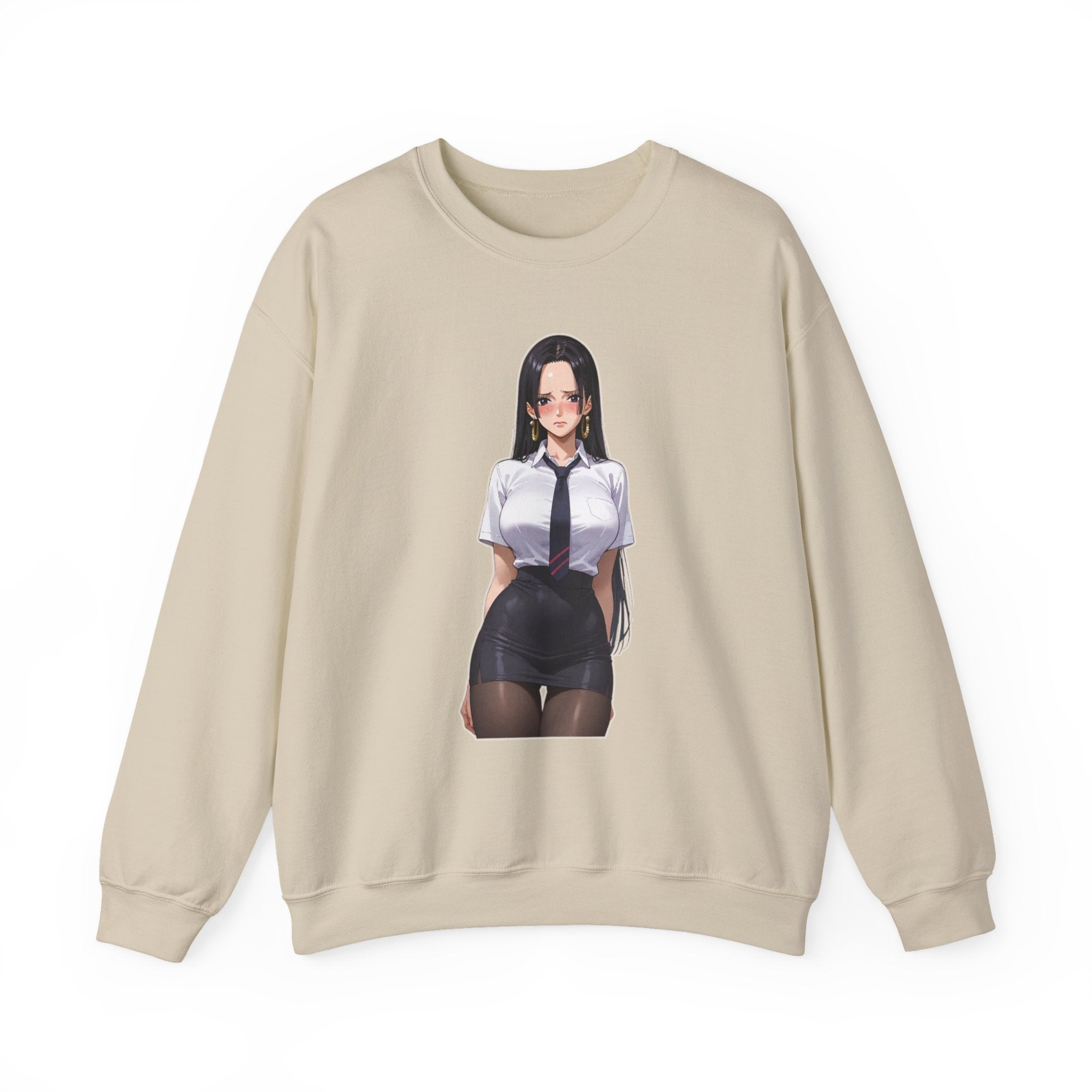 Nico Robin Office Lady Blushing Anime Unisex Heavy Blend™ Crewneck Sweatshirt
