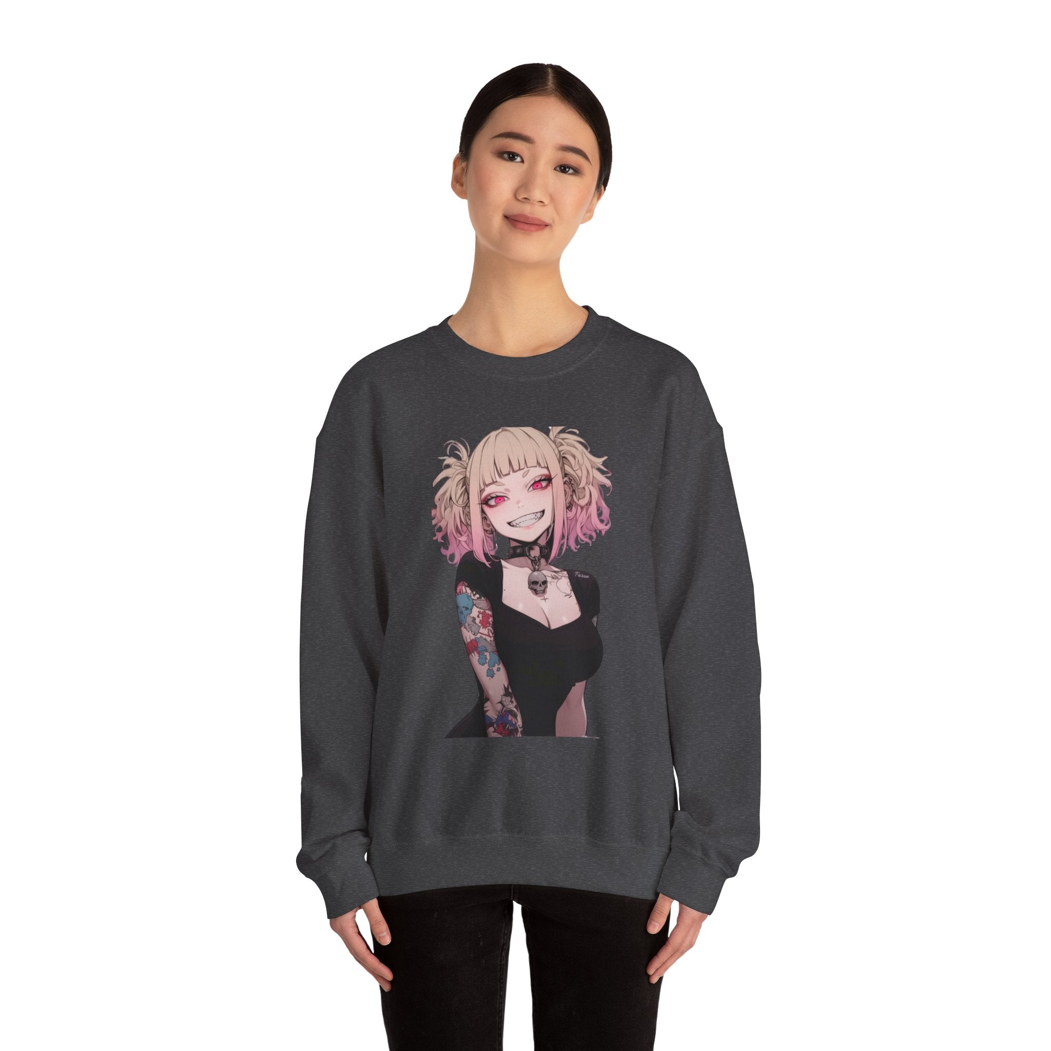 Gothic Himiko Toga Tattooed Crazy Unisex Heavy Blend™ Crewneck Sweatshirt