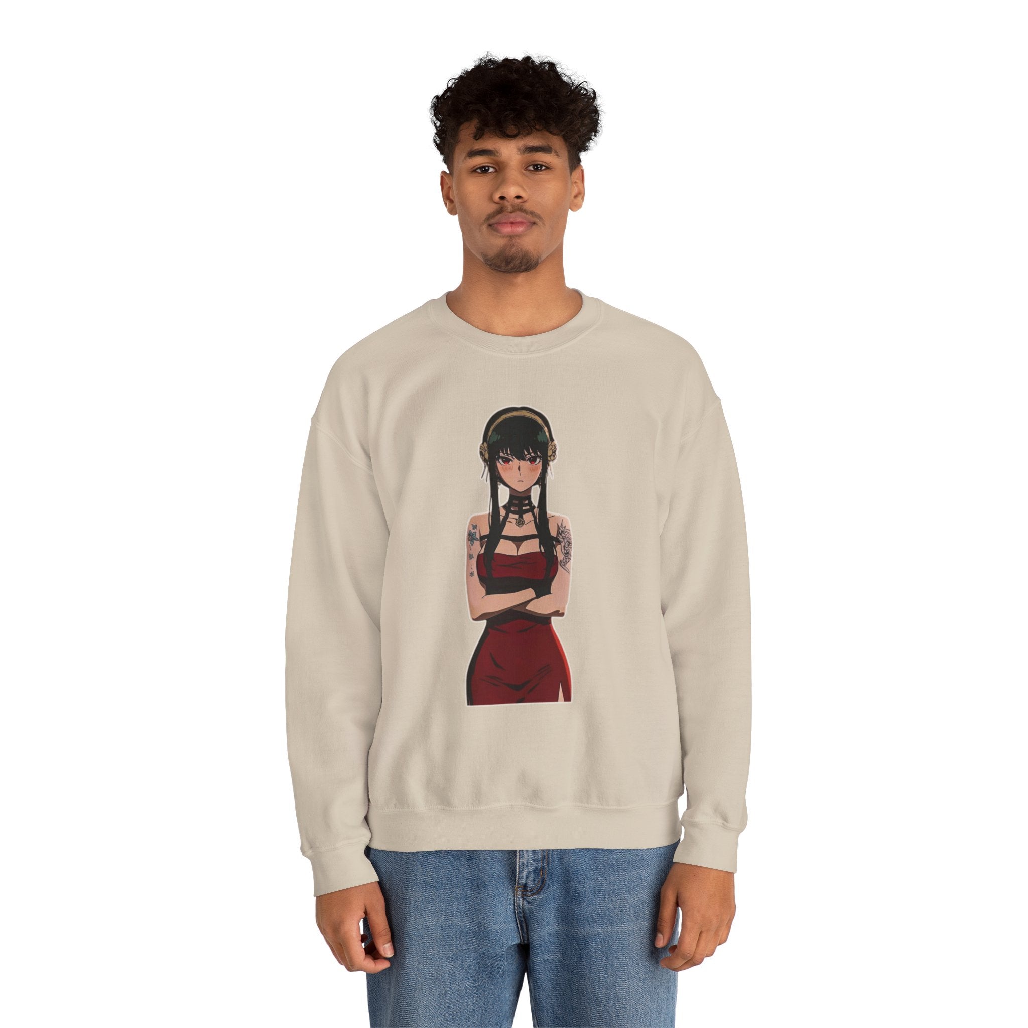 Yor Forger Elegant Tattooed Anime Unisex Heavy Blend™ Crewneck Sweatshirt