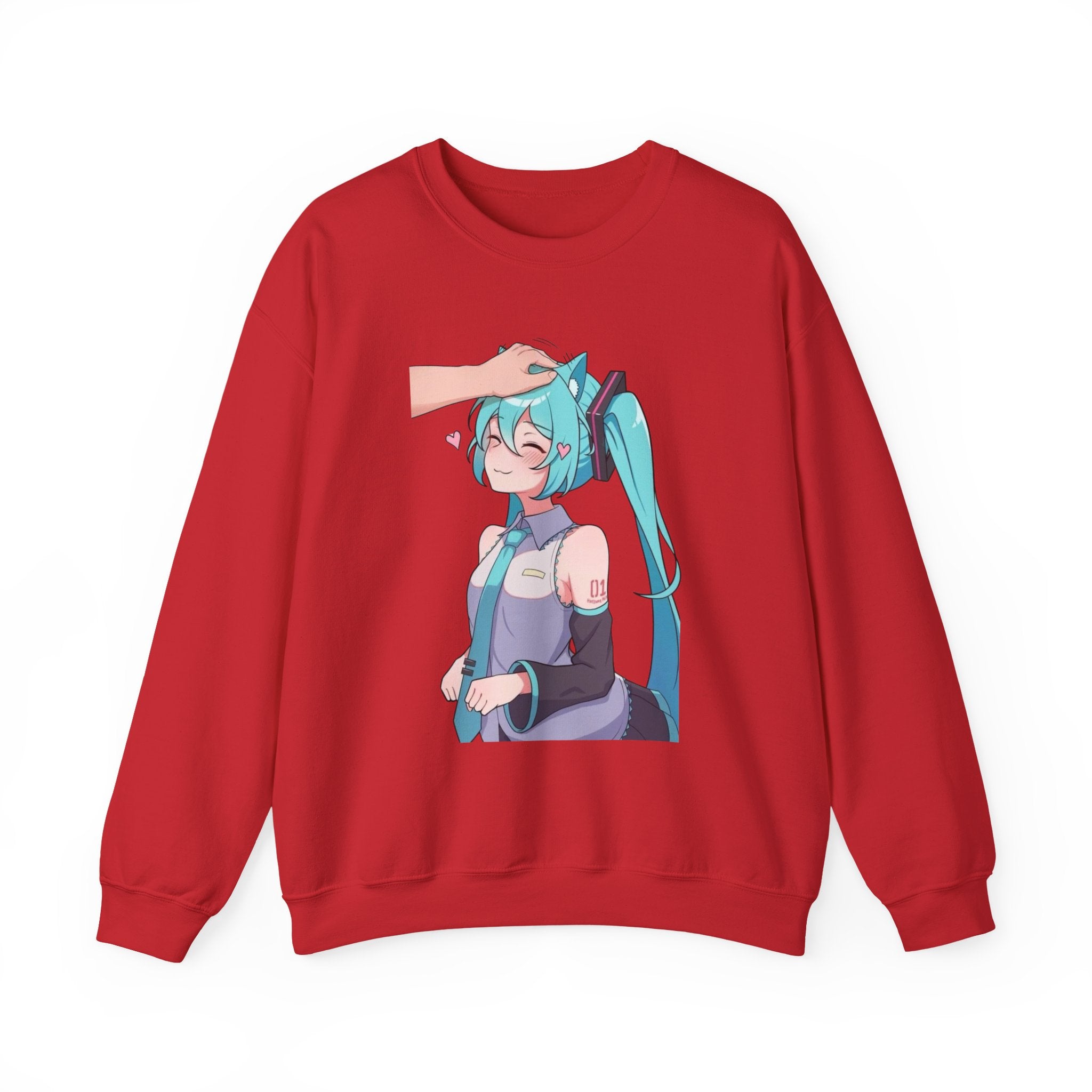 Hatsune Miku Headpat Smiling Catgirl Unisex Heavy Blend™ Crewneck Sweatshirt