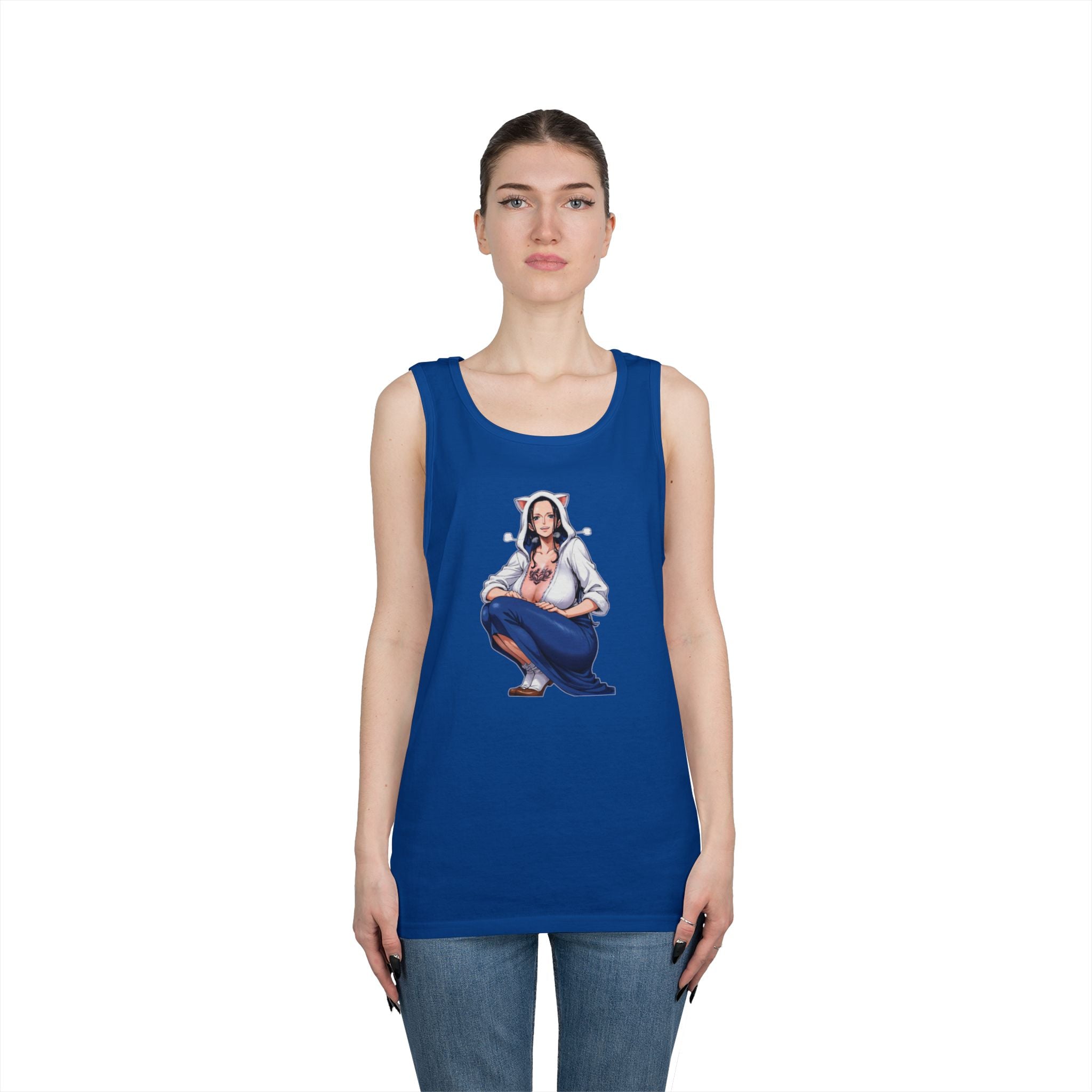 Nico Robin Catgirl Casual Anime Heavy Cotton Tank Top