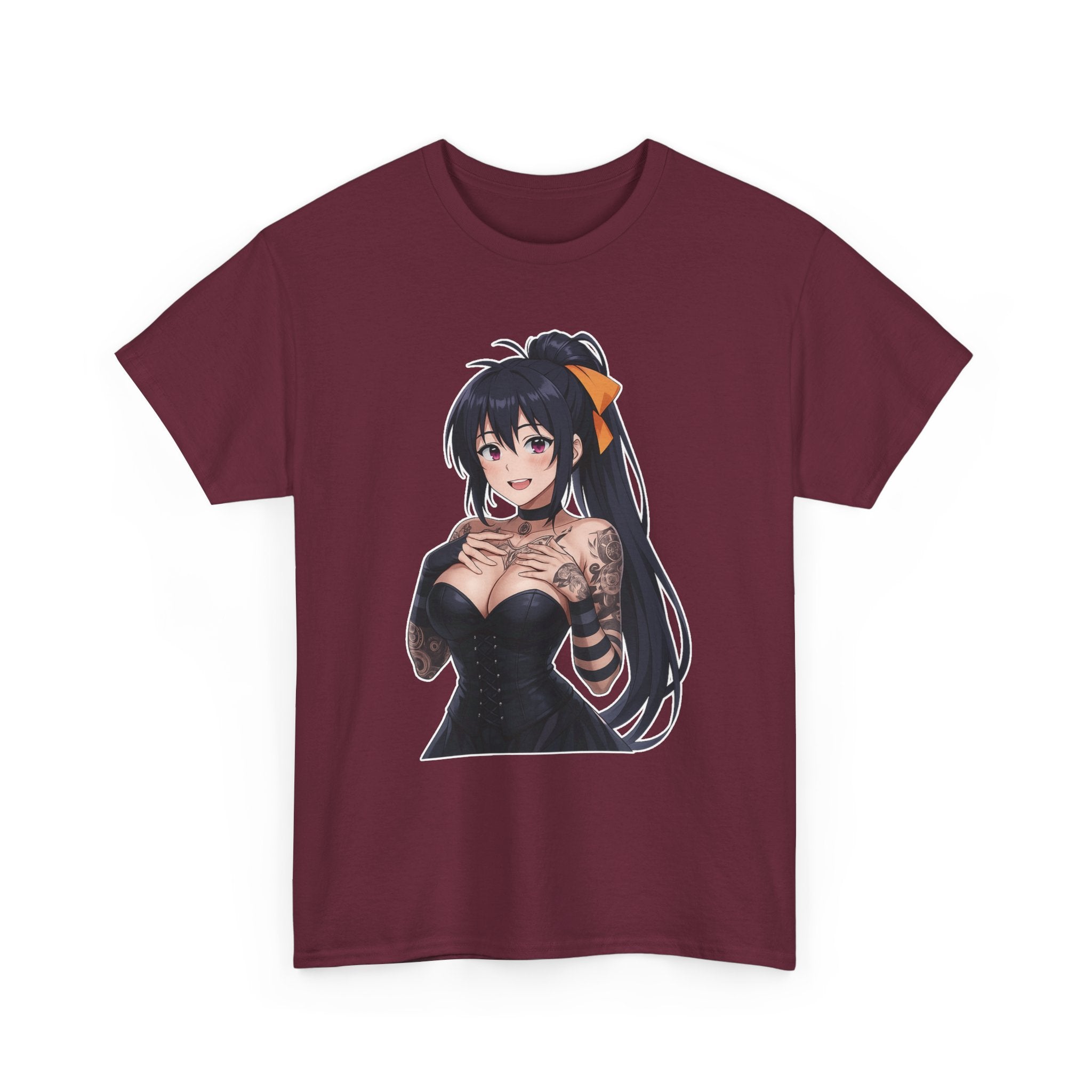 Gothic Style Akeno Himejima Tattoed Waifu Unisex Heavy Cotton Tee