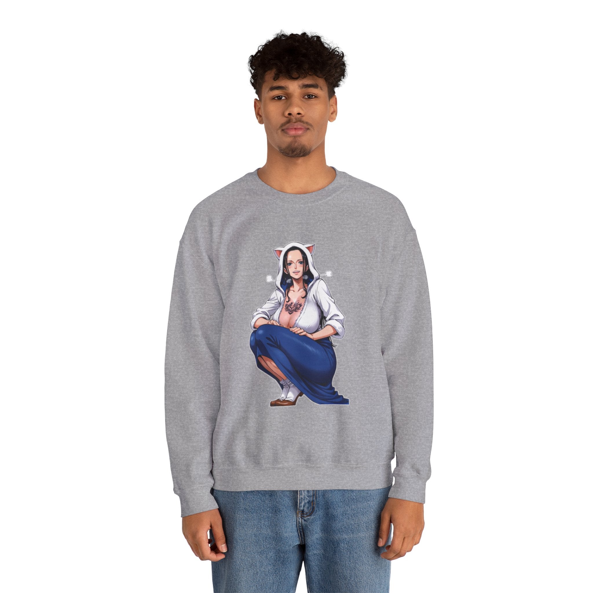 Nico Robin Catgirl Casual Anime Unisex Heavy Blend™ Crewneck Sweatshirt