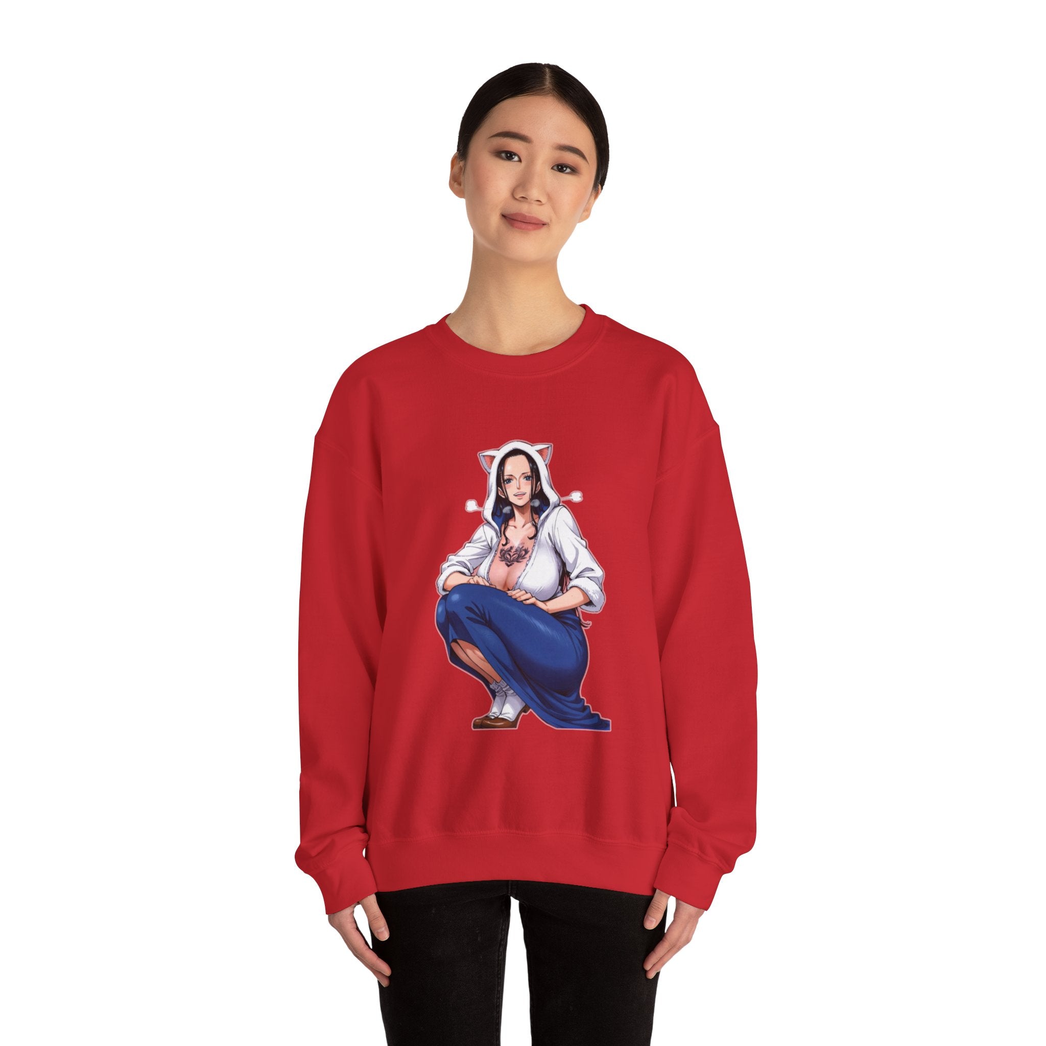 Nico Robin Catgirl Casual Anime Unisex Heavy Blend™ Crewneck Sweatshirt