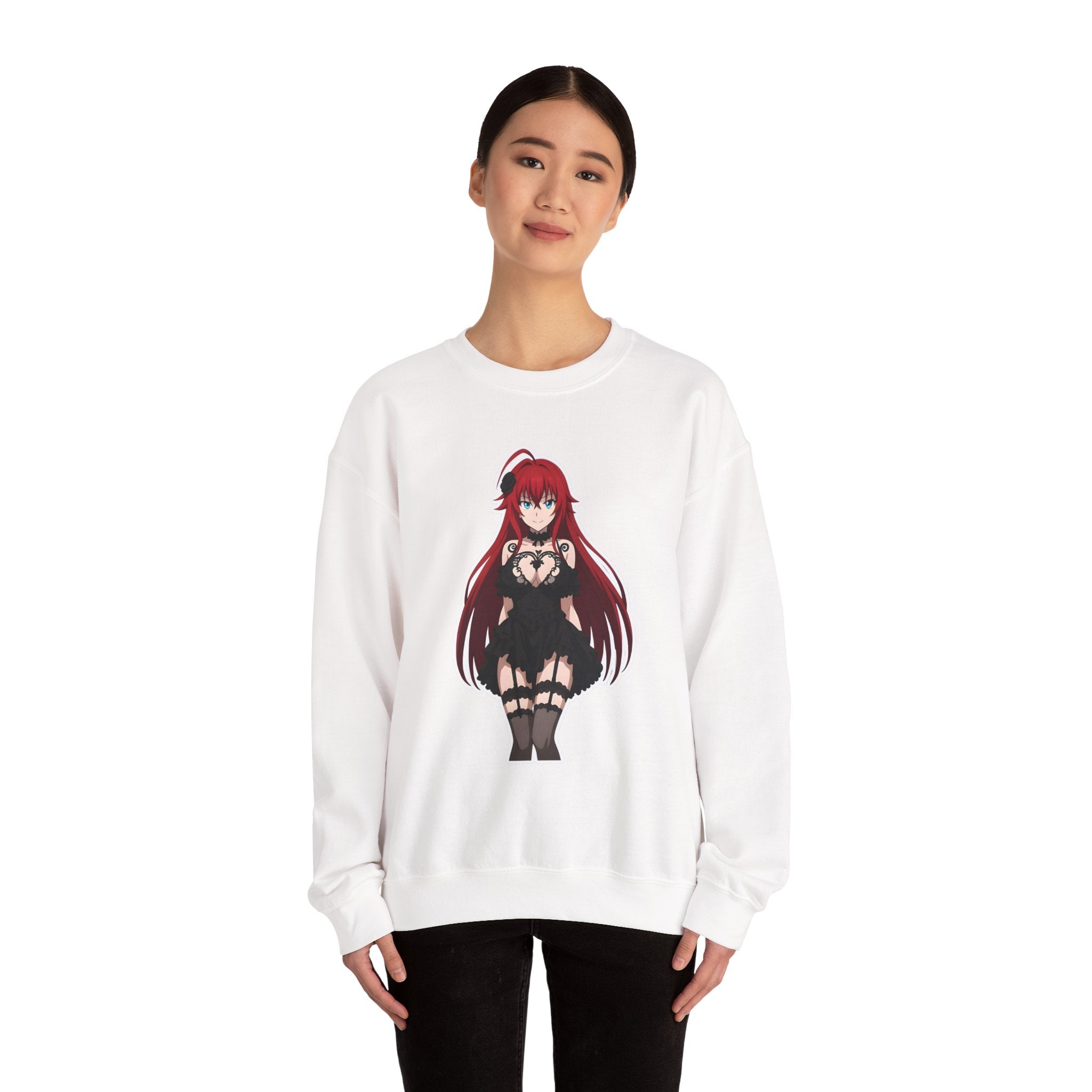 Rias Gremory Gothic Style Waifu Unisex Heavy Blend™ Crewneck Sweatshirt