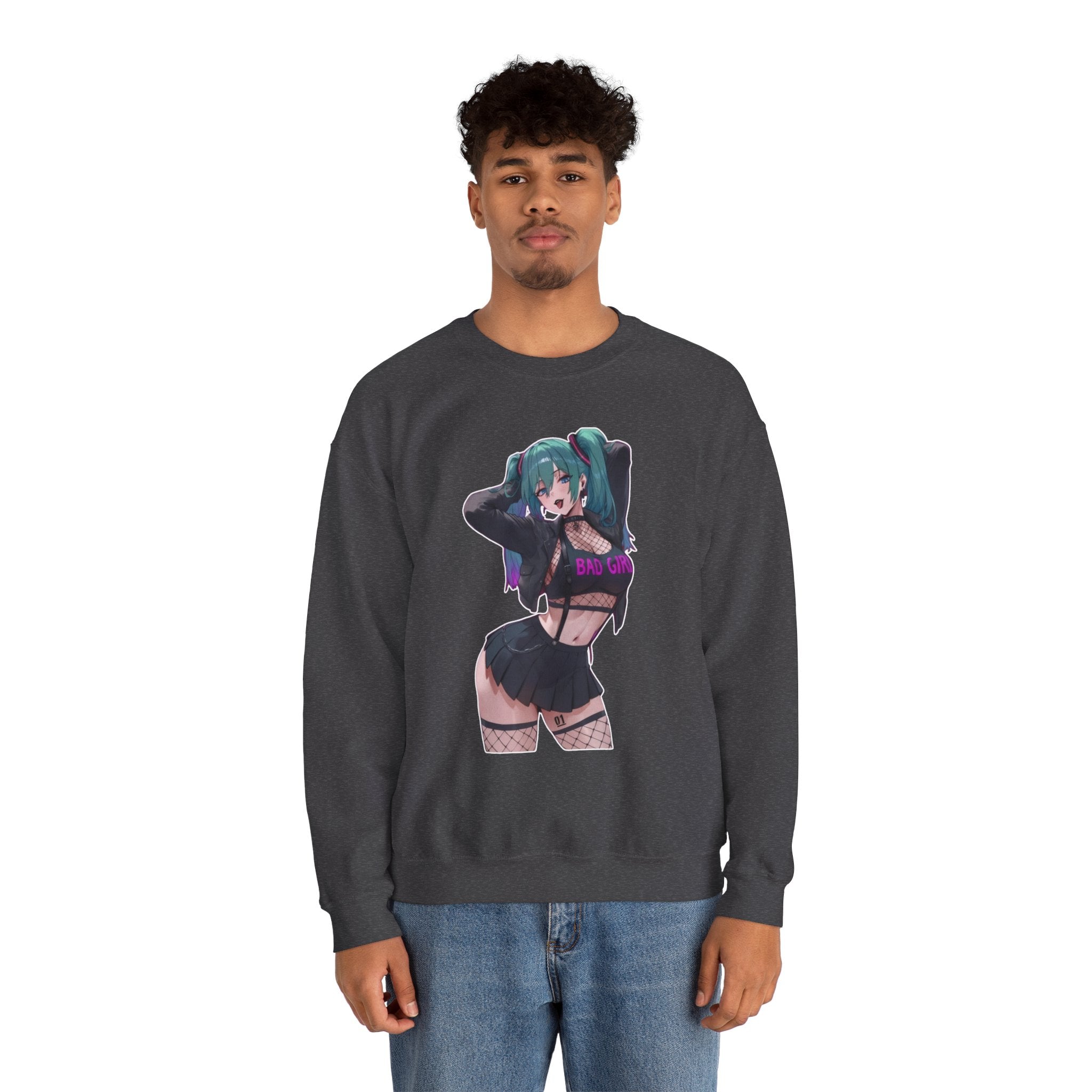 Hatsune Miku Baddie Unisex Heavy Blend™ Crewneck Sweatshirt