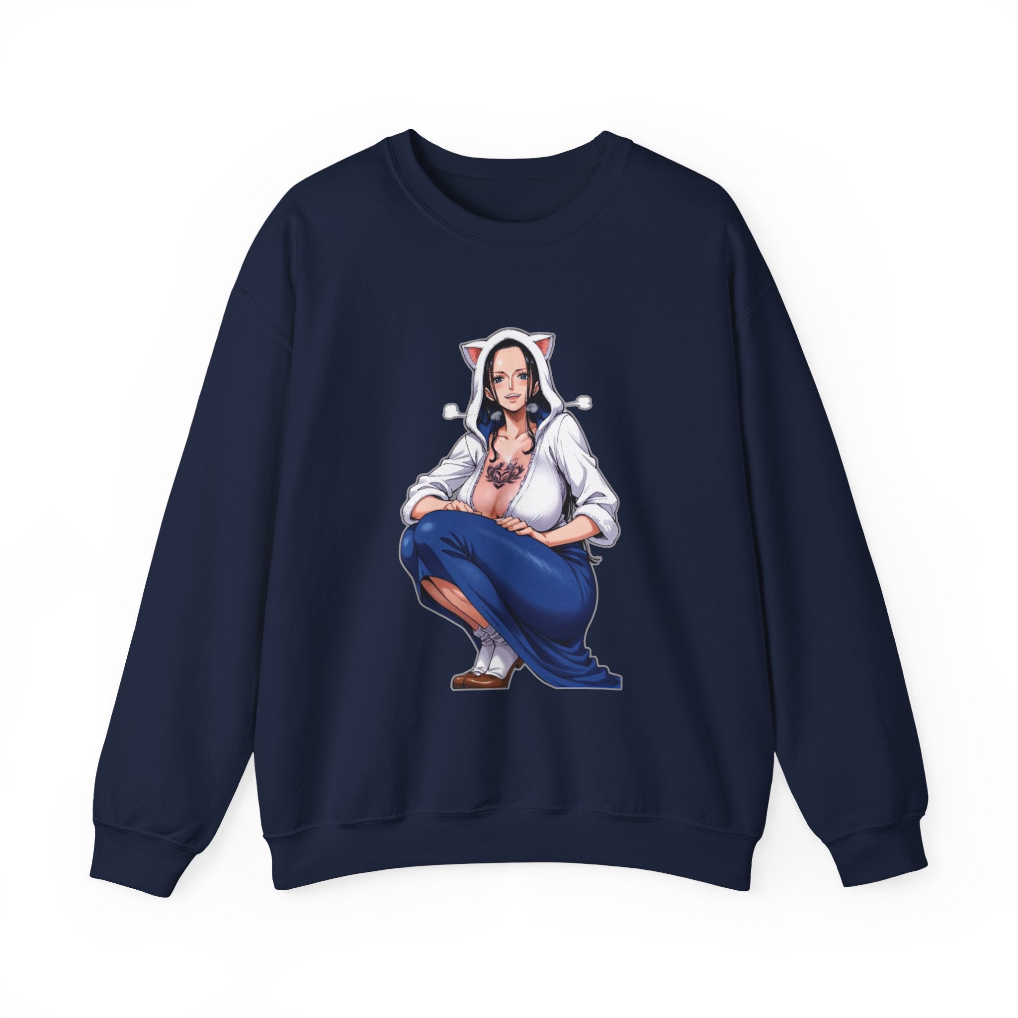Nico Robin Catgirl Casual Anime Unisex Heavy Blend™ Crewneck Sweatshirt