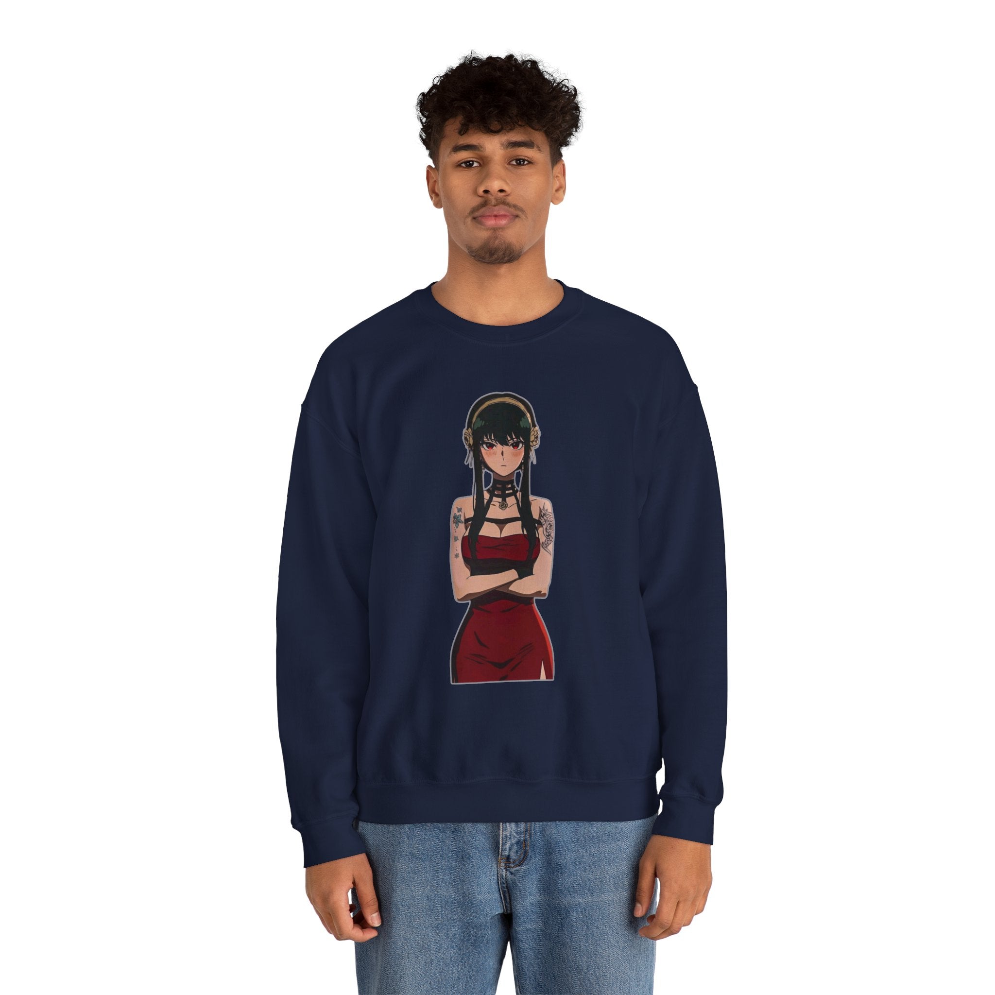 Yor Forger Elegant Tattooed Anime Unisex Heavy Blend™ Crewneck Sweatshirt