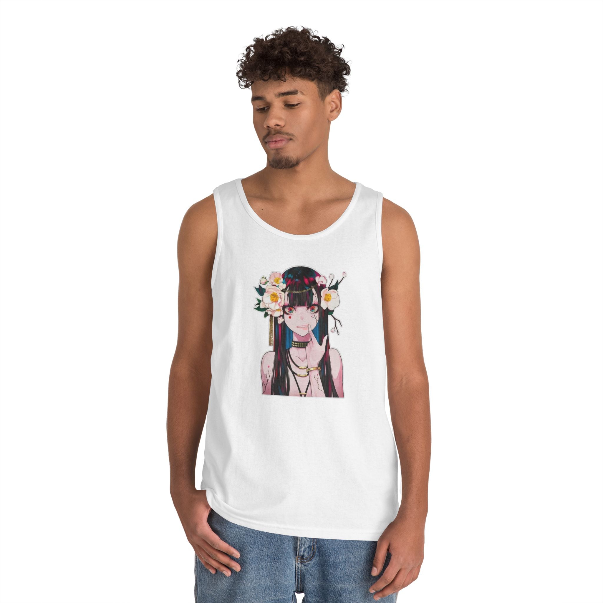 Vampire Girl Dark Fantasy Heavy Cotton Tank Top