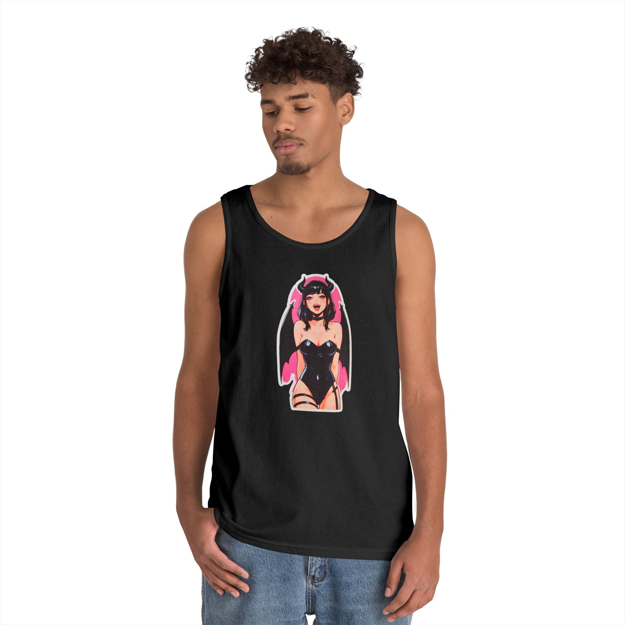 Succubus Ahegao Dark Gothic Heavy Cotton Tank Top