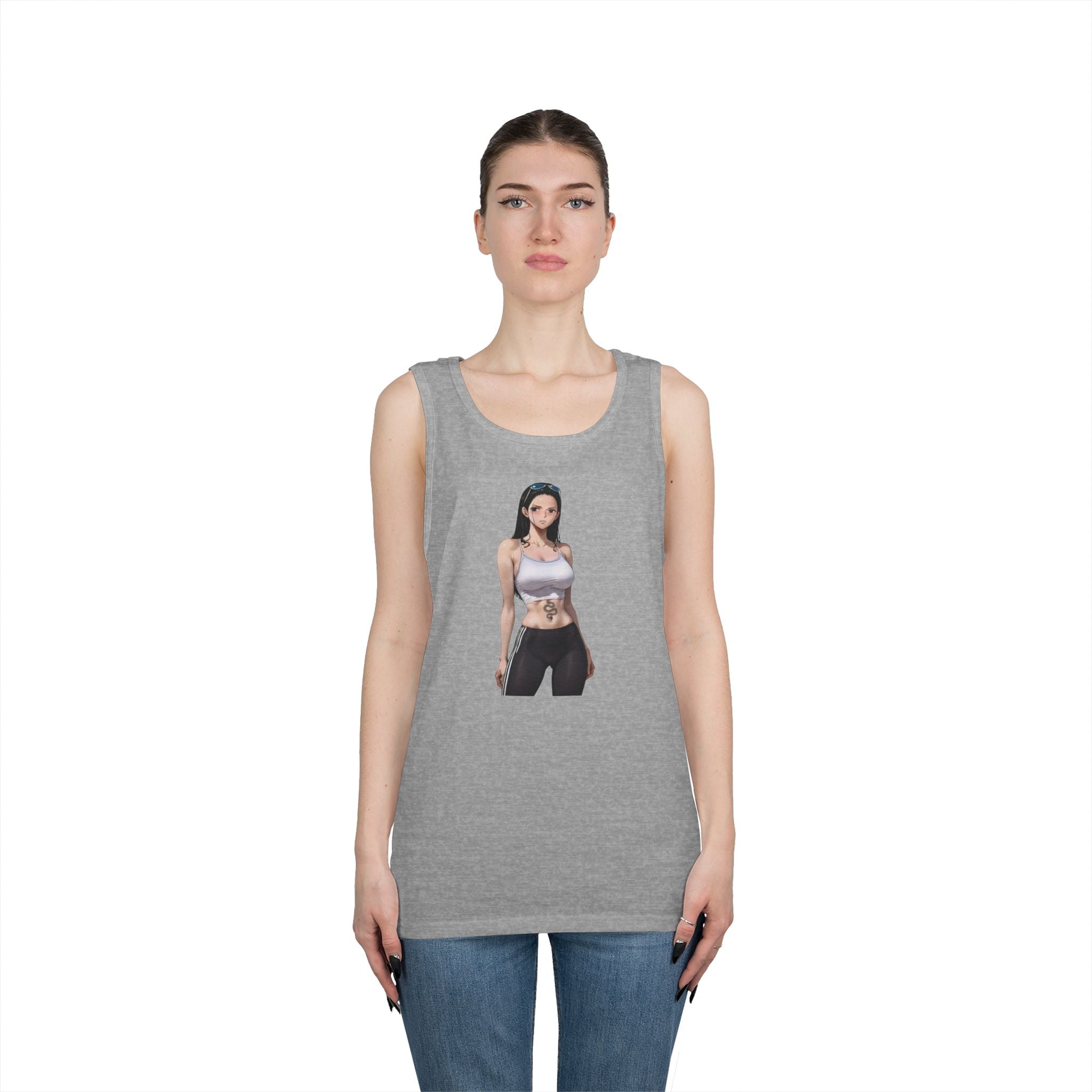 Nico Robin Sporty Snake Tattoo Anime Heavy Cotton Tank Top