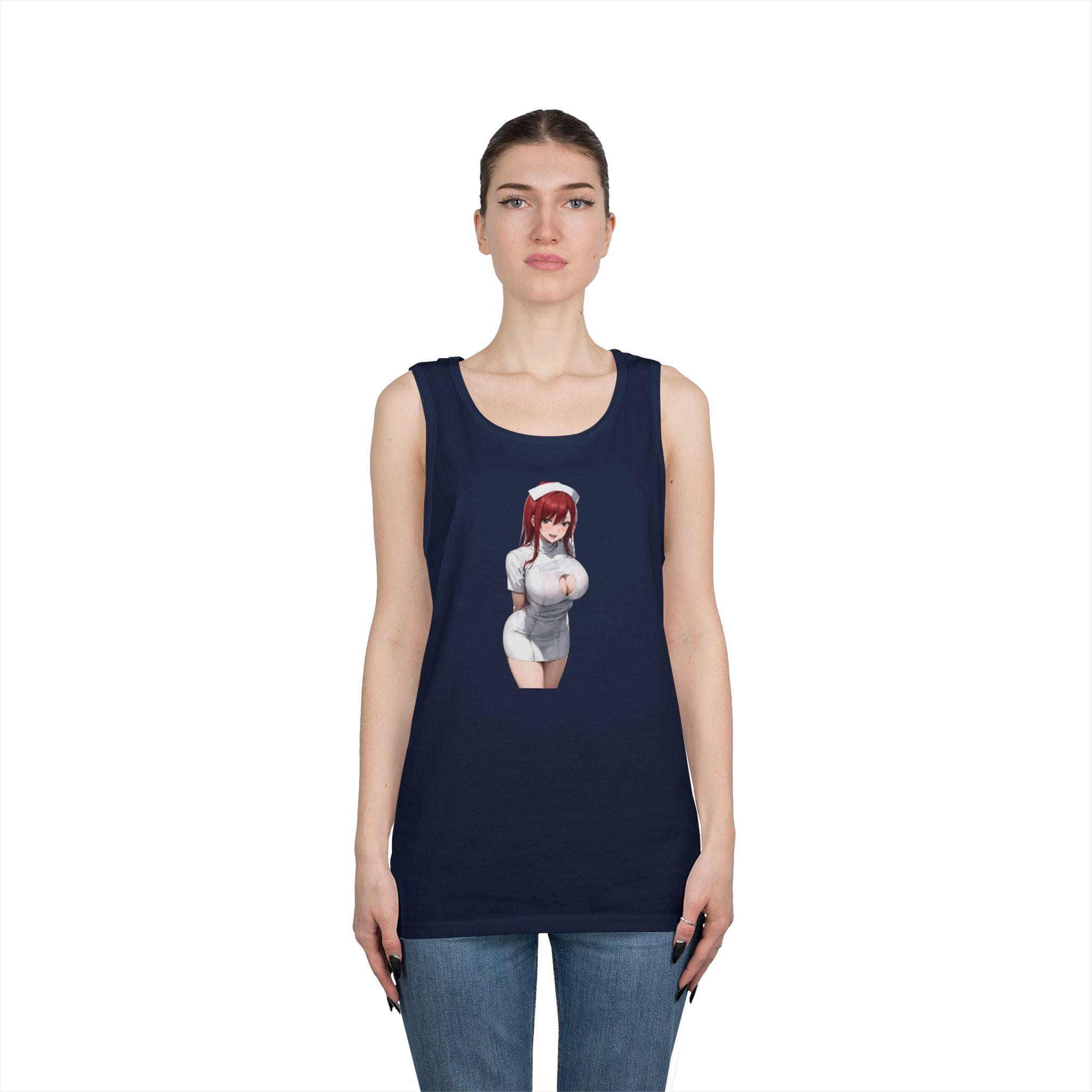 Ezra Scarlet Nurse Uniform Anime Heavy Cotton Tank Top