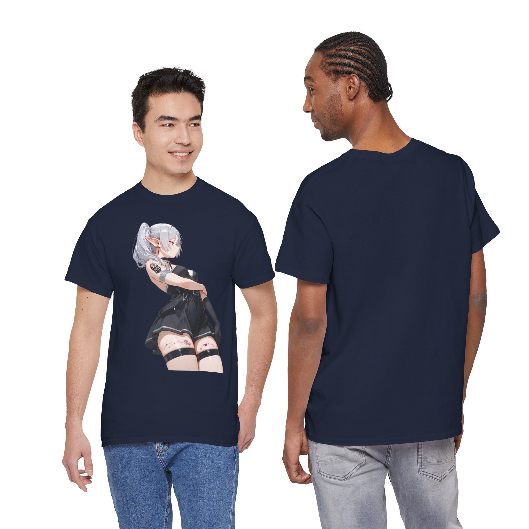 Sexy Frieren Tattooed Black Outfit Unisex Heavy Cotton Tee