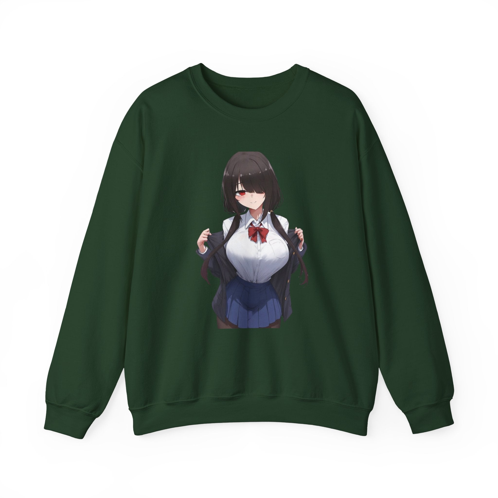 Tokisaki Kurum Schoolgirl Gothic Seductive Unisex Heavy Blend™ Crewneck Sweatshirt