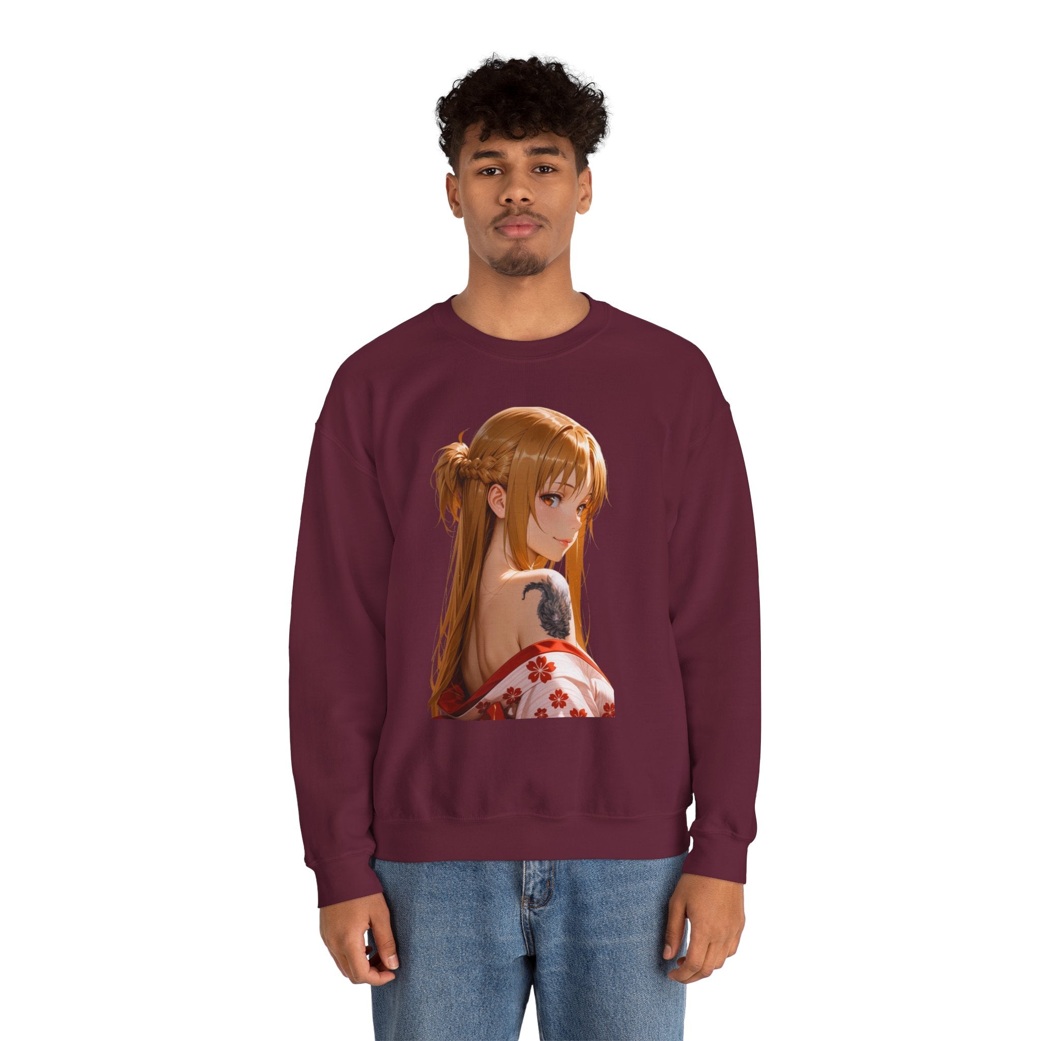 Asuna Kimono Tattoo Unisex Heavy Blend™ Crewneck Sweatshirt