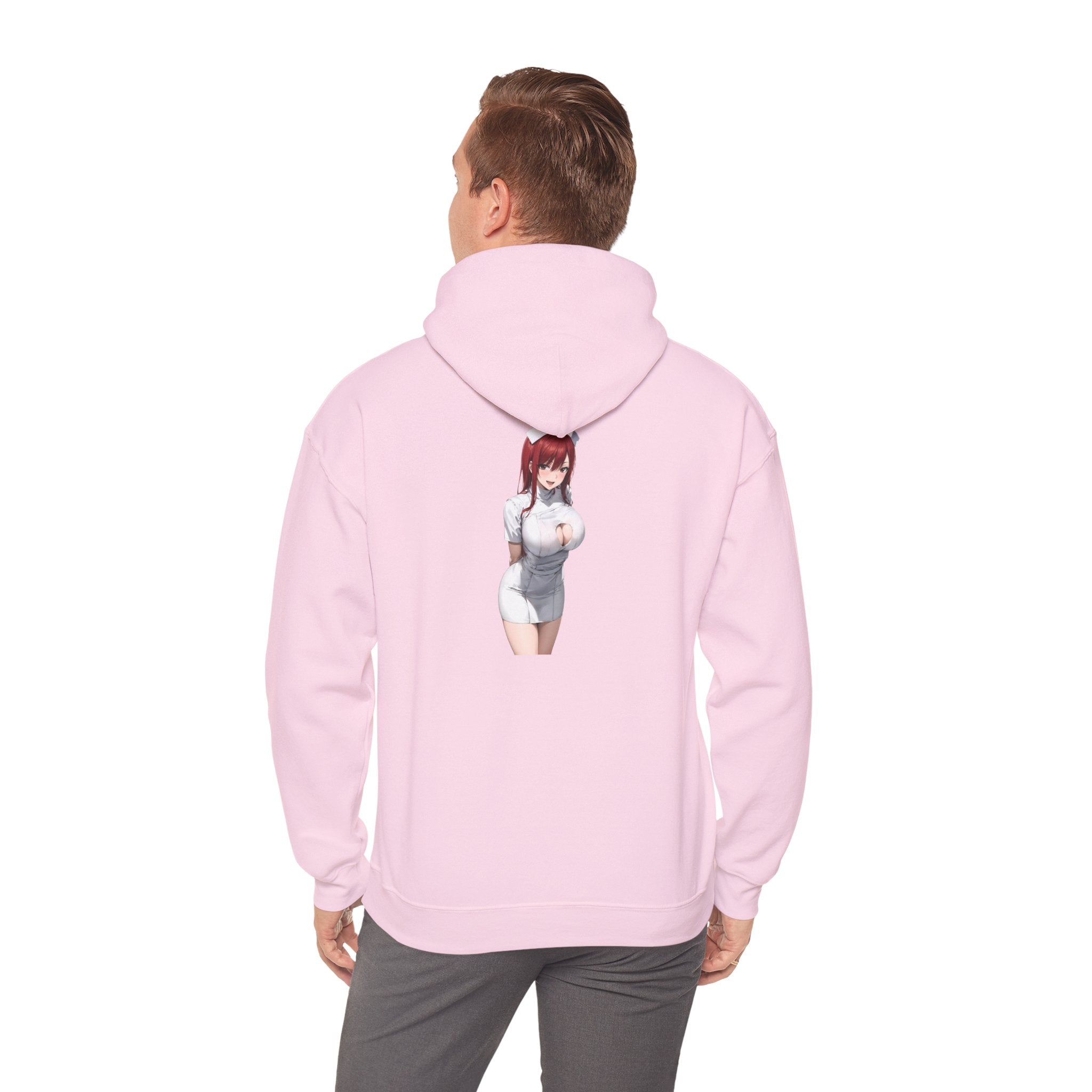 Ezra Scarlet Nurse Uniform Anime Unisex Heavy Blend™ Hooded Sweatshirt