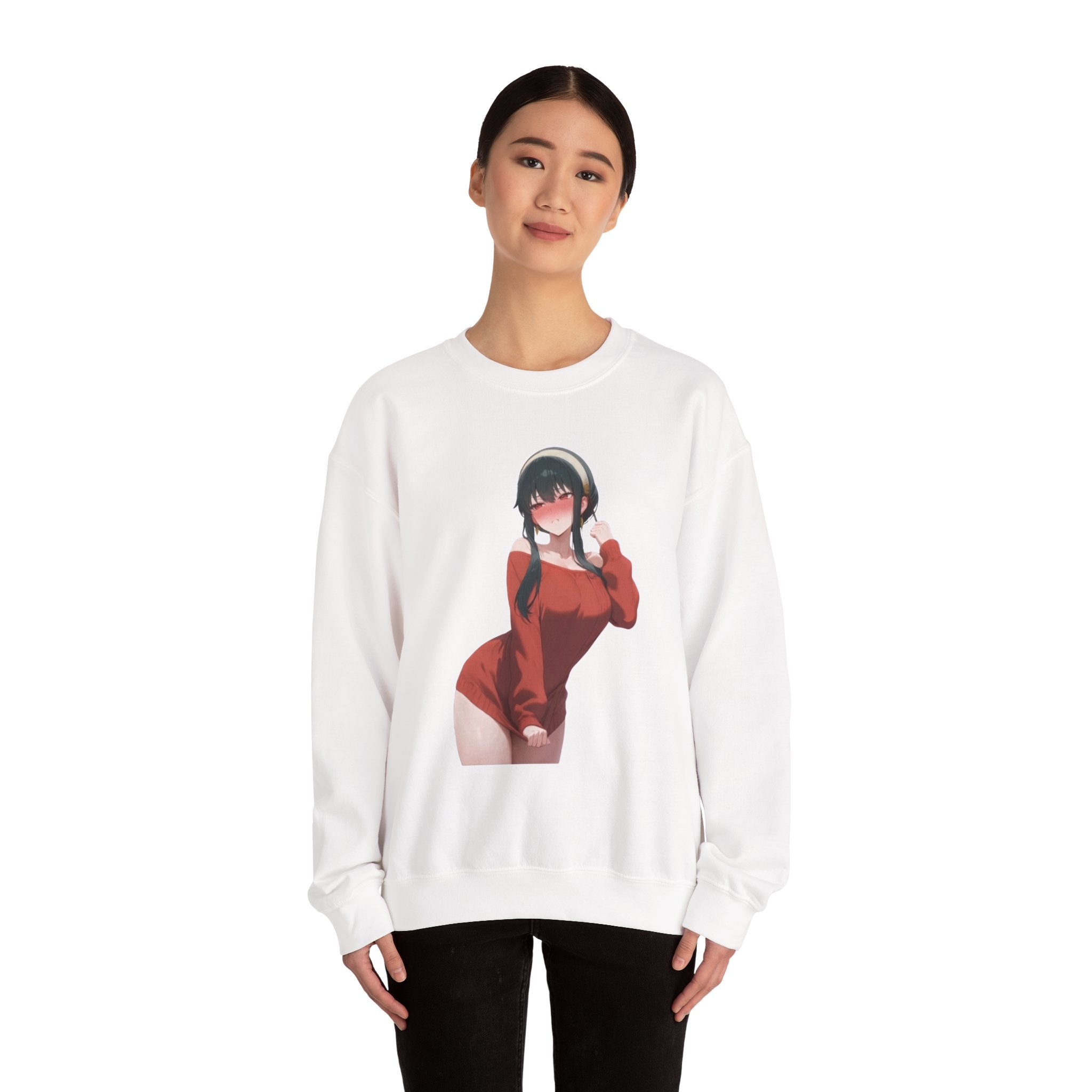 Yor Forger Blushing Waifu Unisex Heavy Blend™ Crewneck Sweatshirt