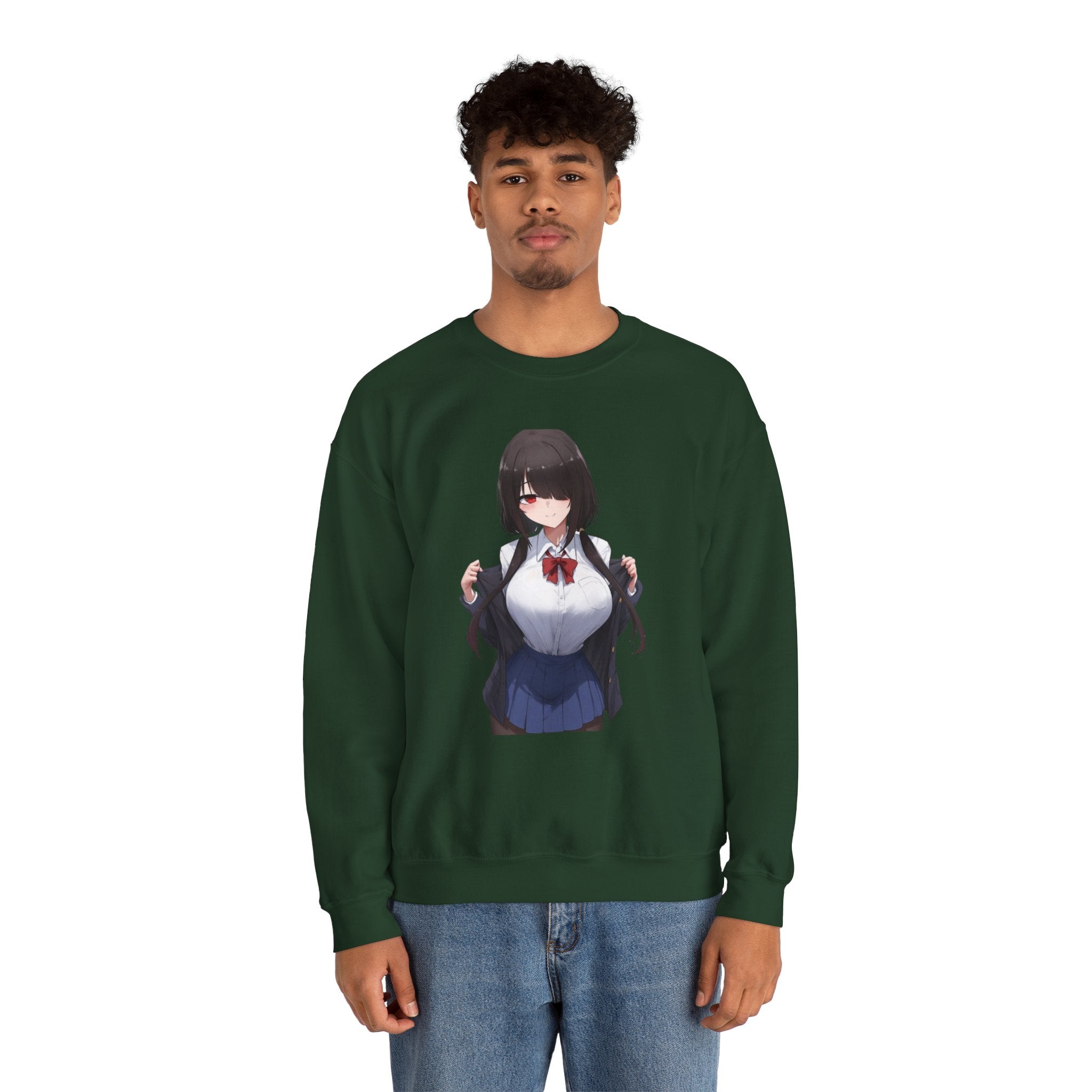 Tokisaki Kurum Schoolgirl Gothic Seductive Unisex Heavy Blend™ Crewneck Sweatshirt