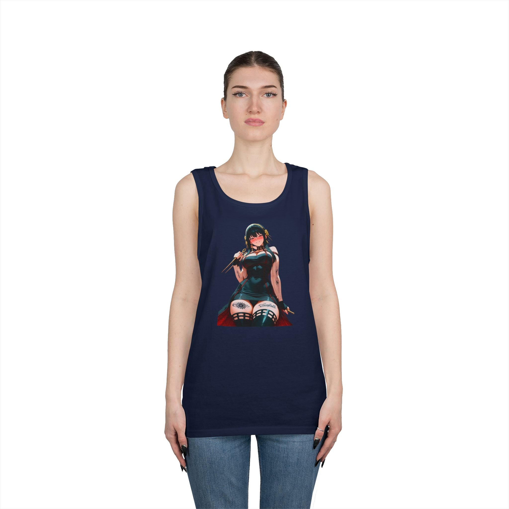Yor Forger Assassin Gothic Tattooed Heavy Cotton Tank Top