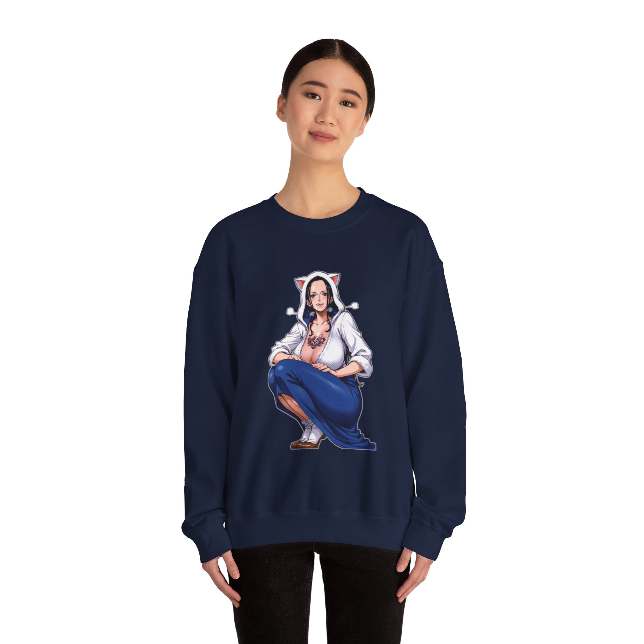 Nico Robin Catgirl Casual Anime Unisex Heavy Blend™ Crewneck Sweatshirt