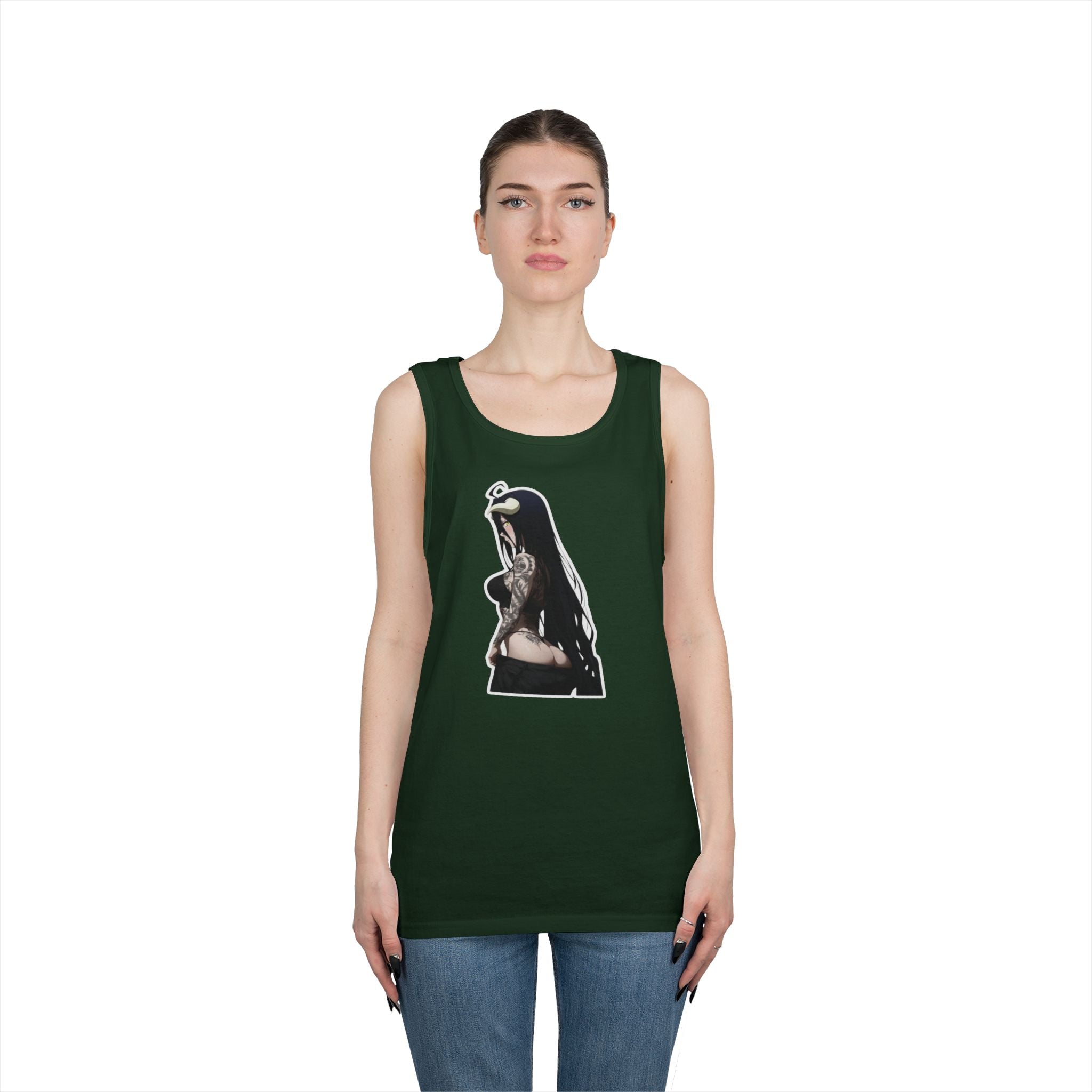 Albedo From Overlord Gothic Tattooed Heavy Cotton Tank Top