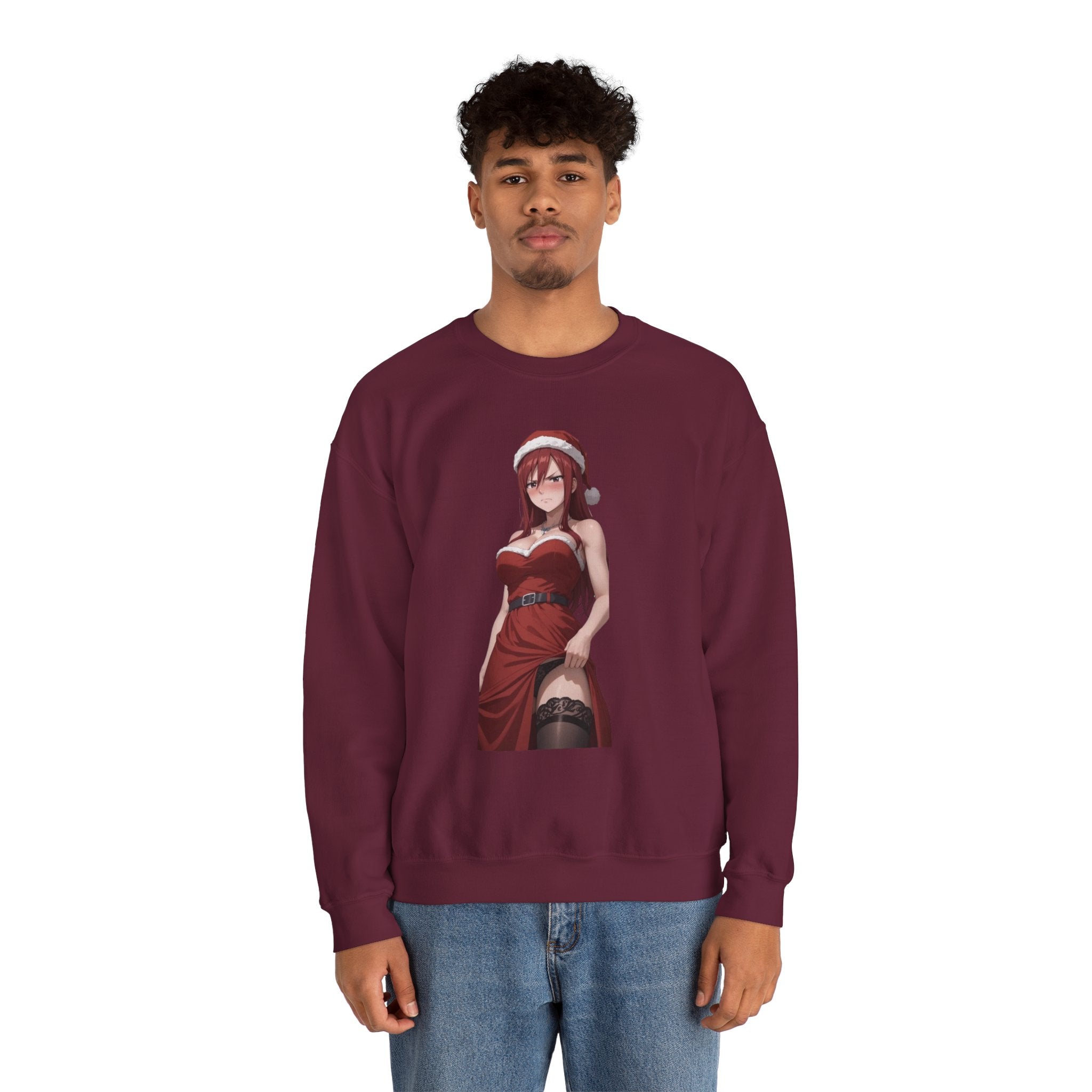 Ezra Scarlet Christmas Themed Angry Unisex Heavy Blend™ Crewneck Sweatshirt