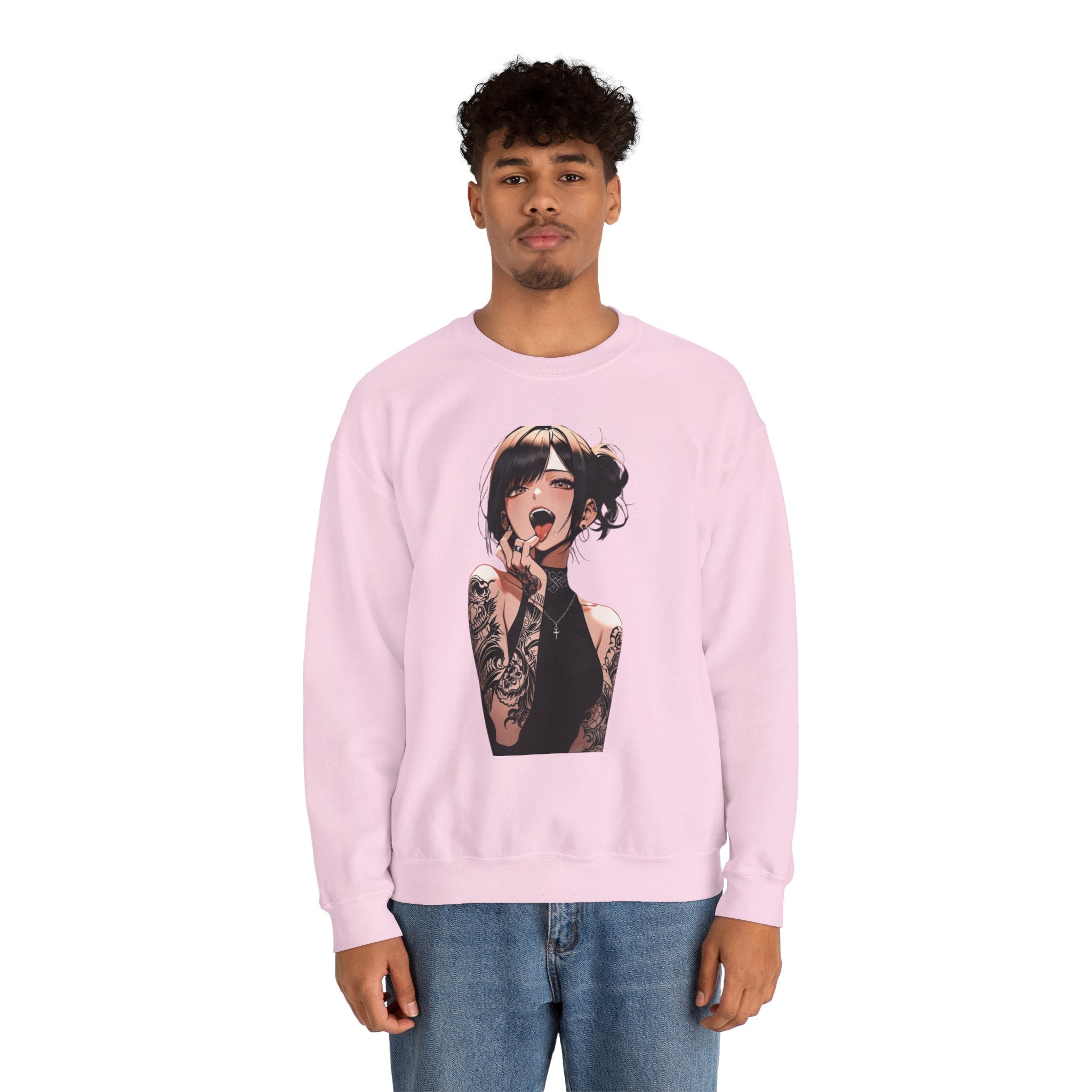 Gothic Himiko Toga Tattooed Ahegao Unisex Heavy Blend™ Crewneck Sweatshirt