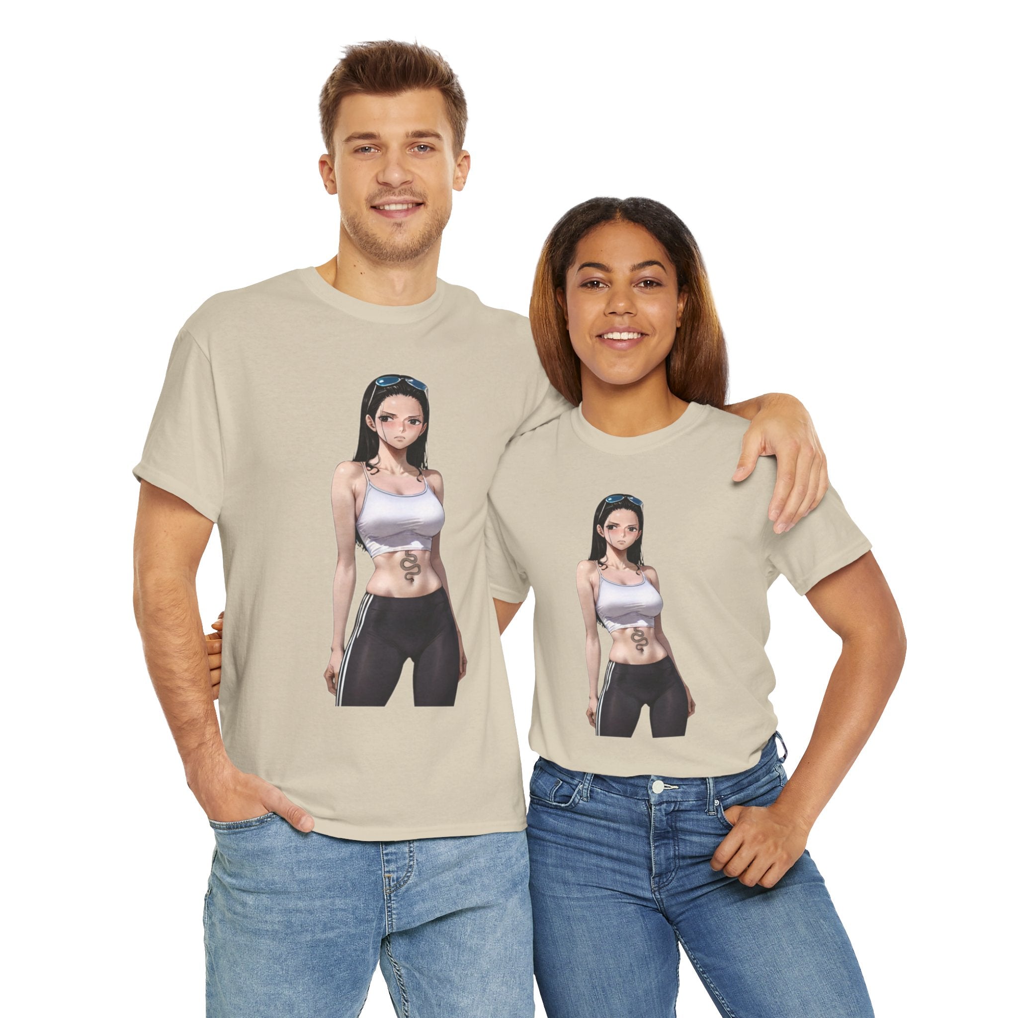 Nico Robin Sporty Snake Tattoo Anime Heavy Cotton Tee
