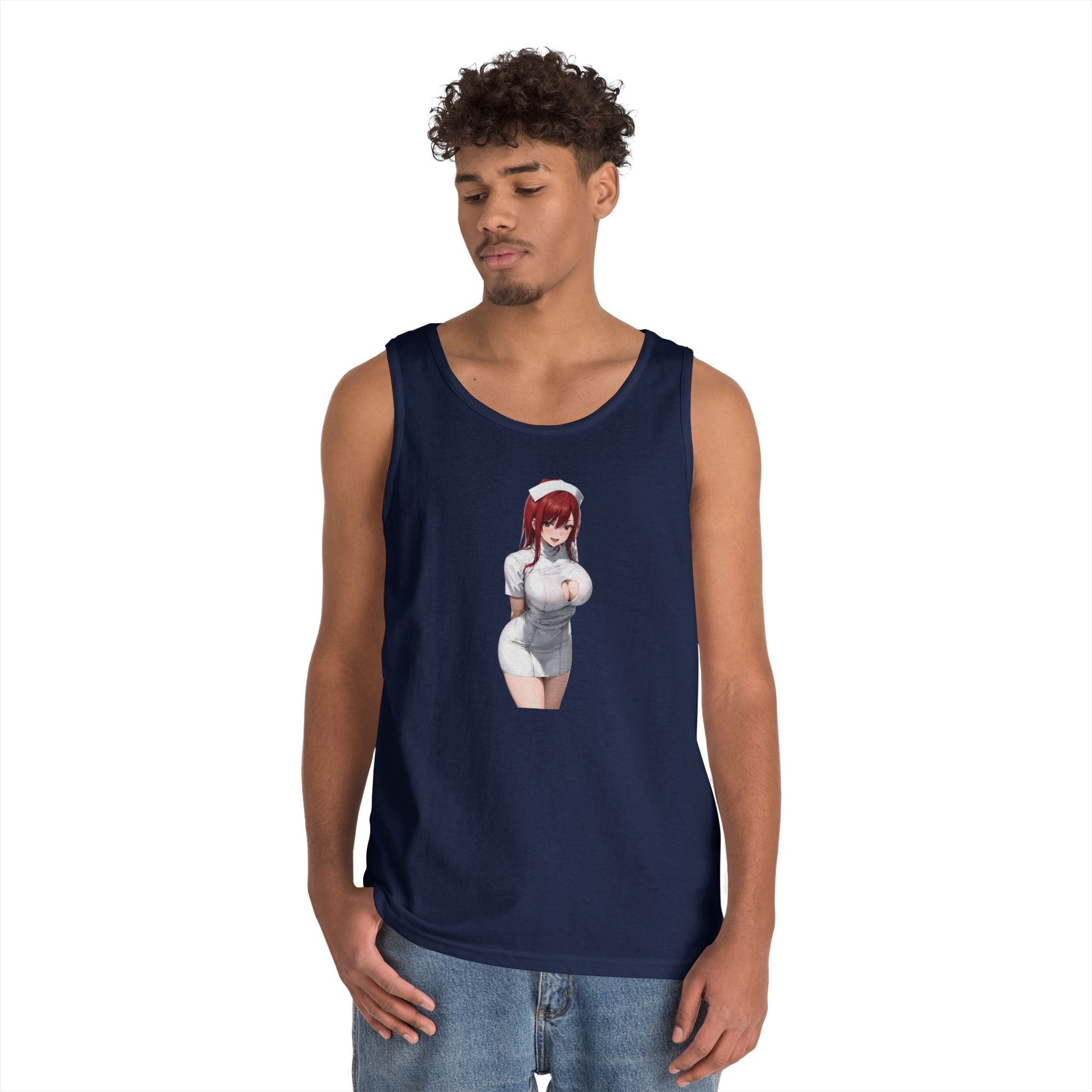 Ezra Scarlet Nurse Uniform Anime Heavy Cotton Tank Top