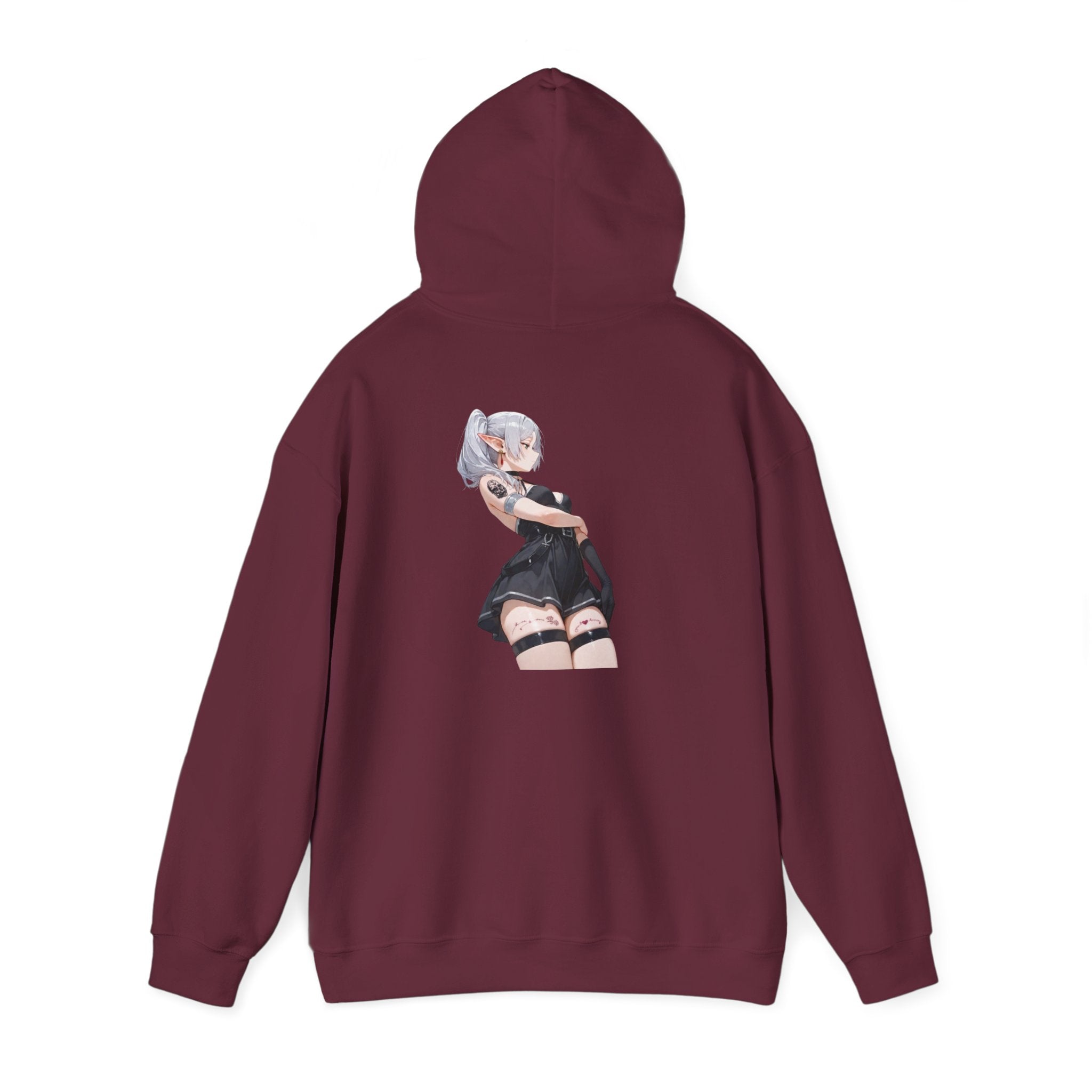 Sexy Frieren Tattooed Black Outfit Unisex Heavy Blend™ Hooded Sweatshirt