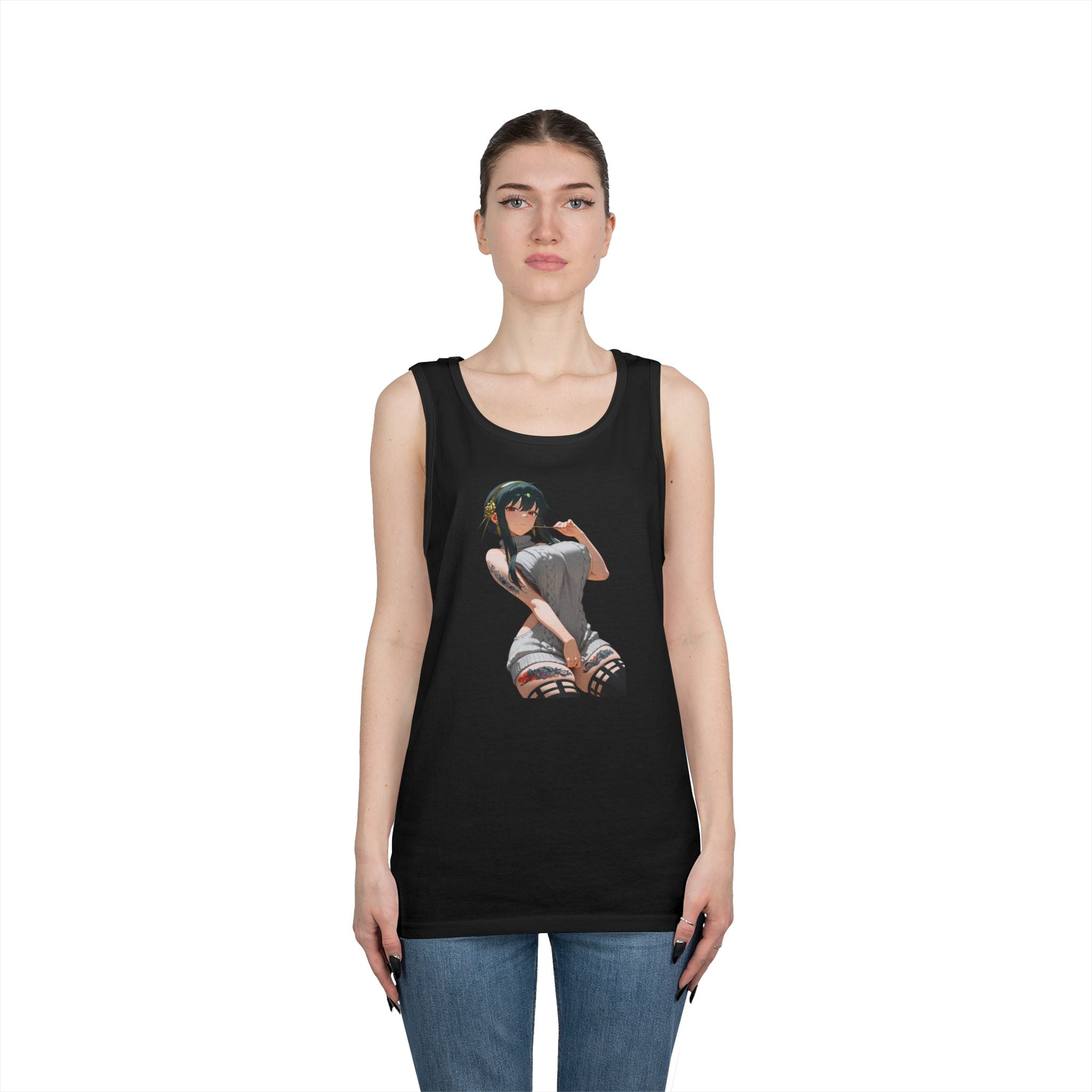 Yor Forger Sexy Tattooed Anime Heavy Cotton Tank Top