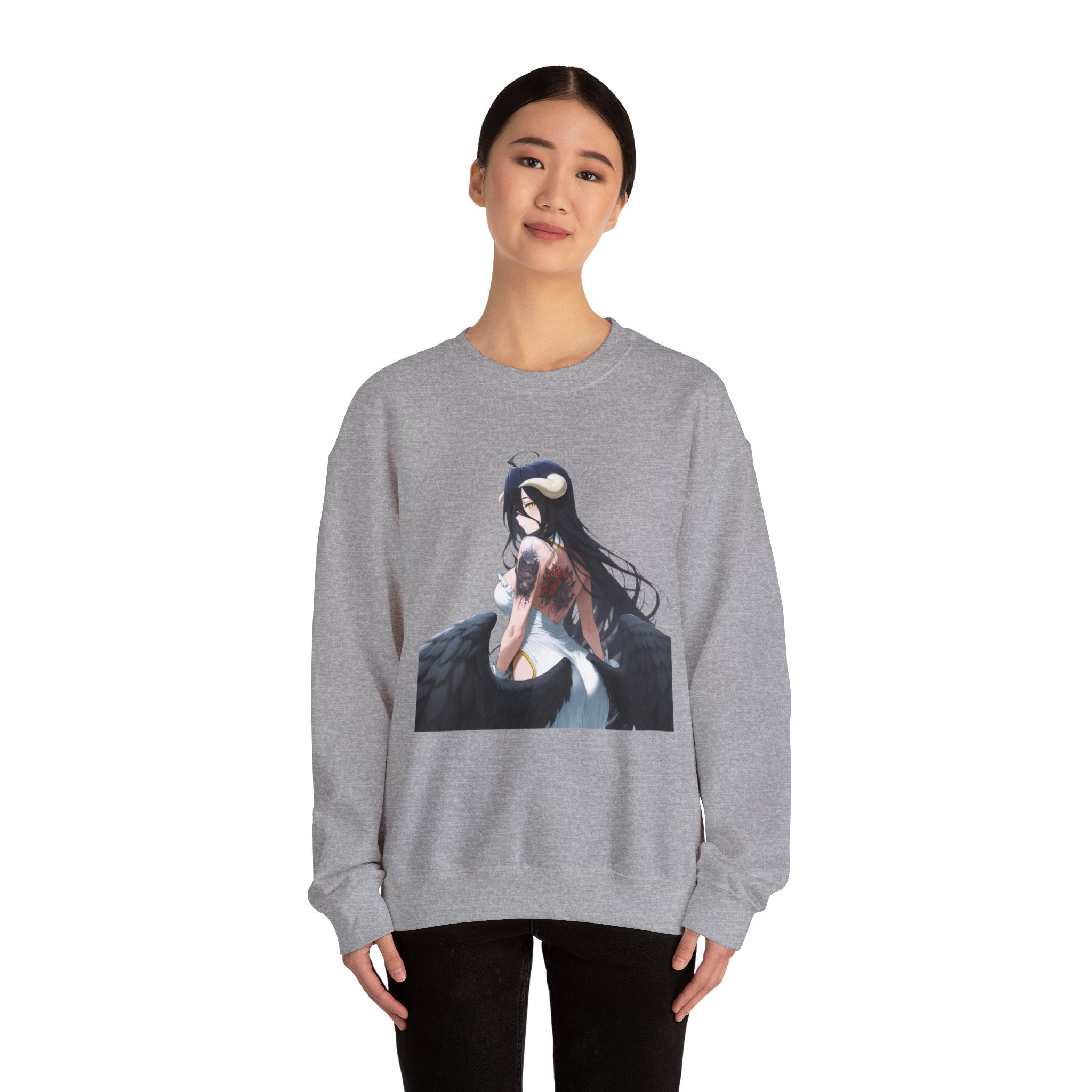 Gothic Albedo Overlord Waifu Unisex Heavy Blend™ Crewneck Sweatshirt