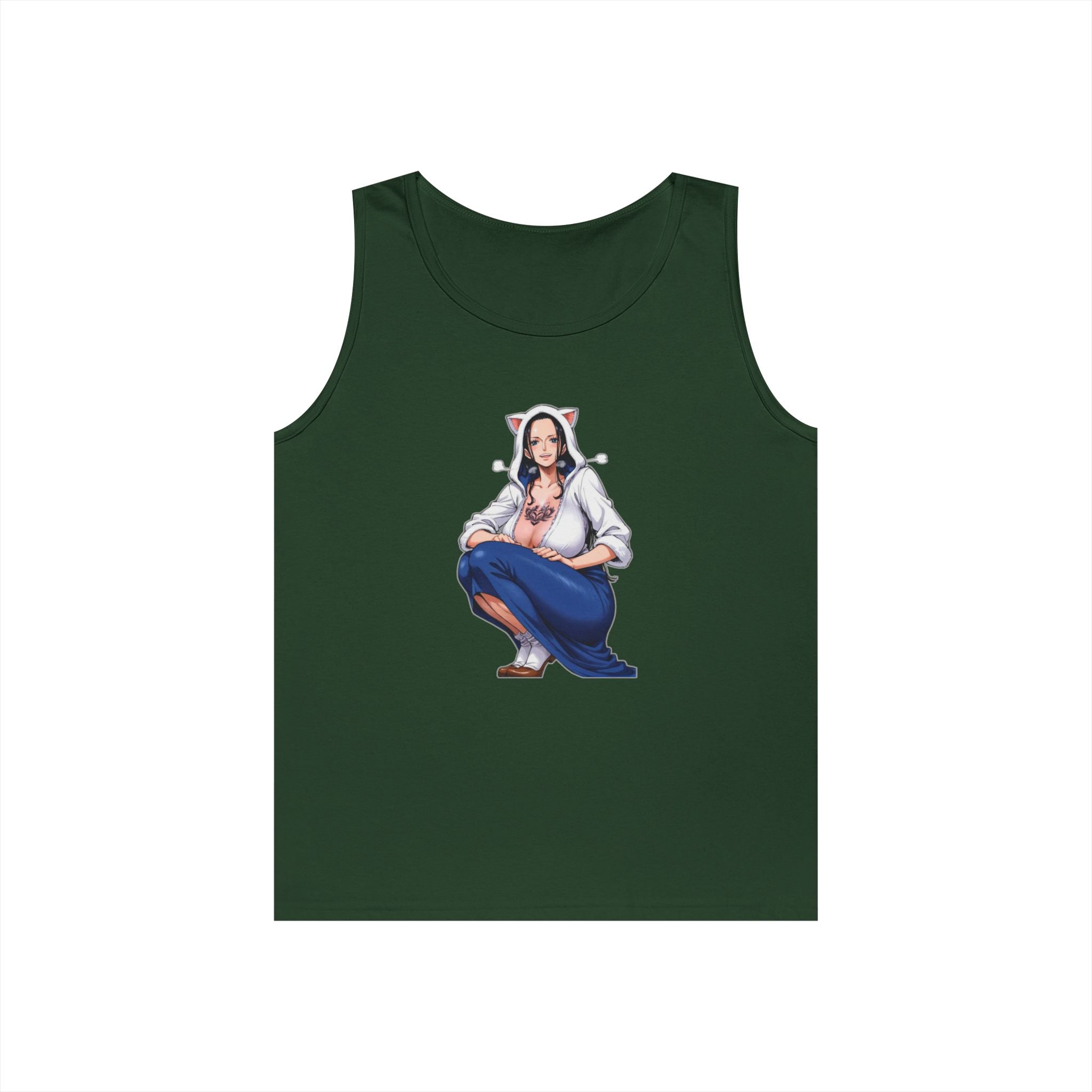 Nico Robin Catgirl Casual Anime Heavy Cotton Tank Top