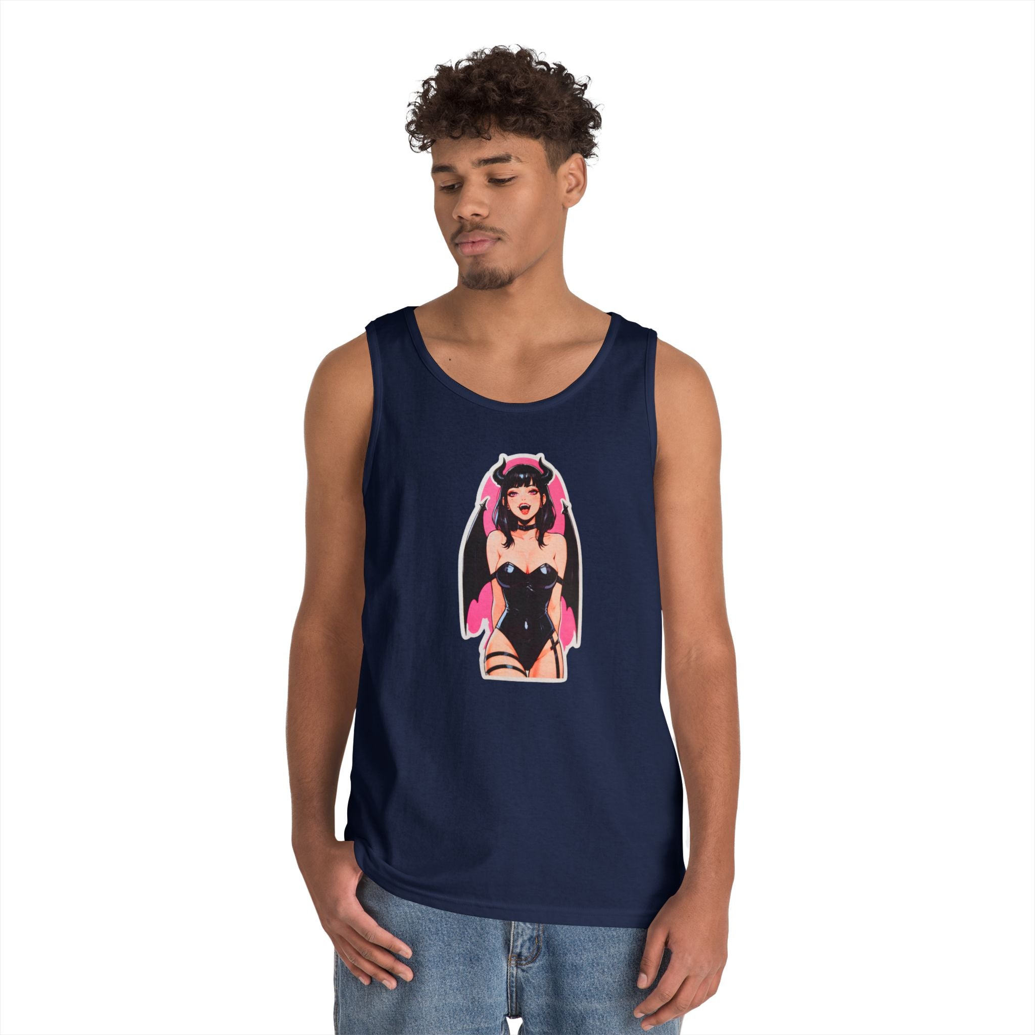 Succubus Ahegao Dark Gothic Heavy Cotton Tank Top