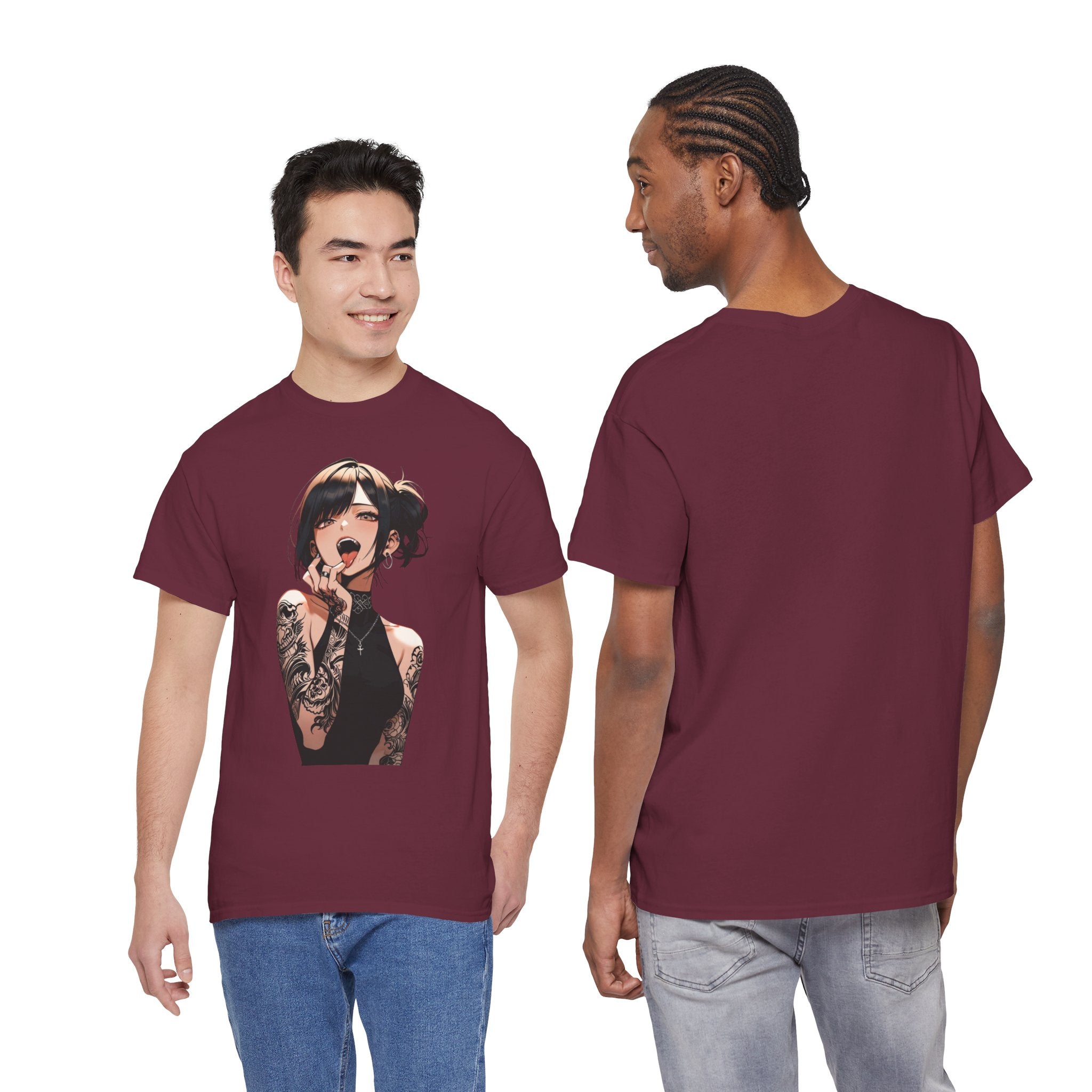 Gothic Himiko Toga Tattooed Ahegao Heavy Cotton Tee