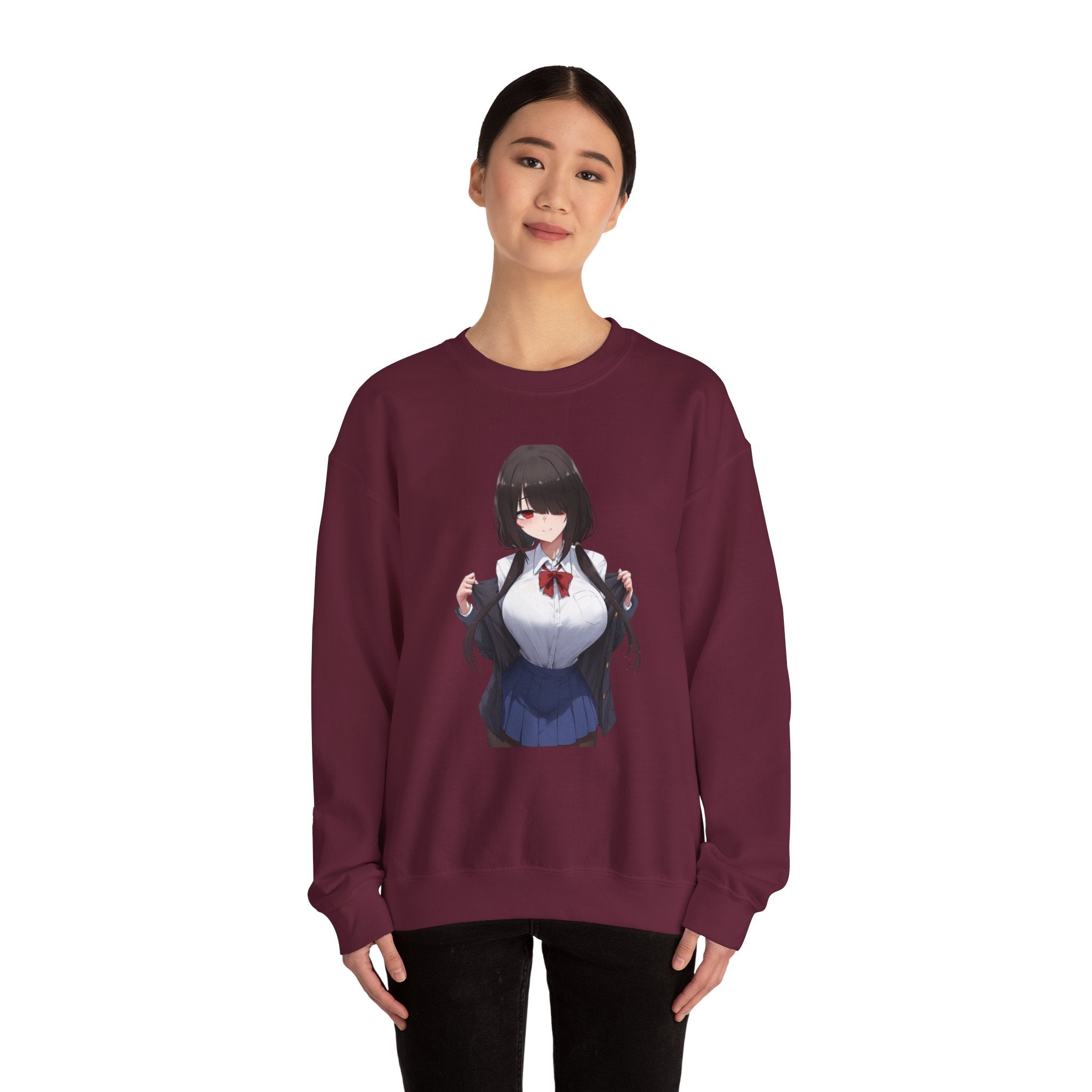 Tokisaki Kurum Schoolgirl Gothic Seductive Unisex Heavy Blend™ Crewneck Sweatshirt
