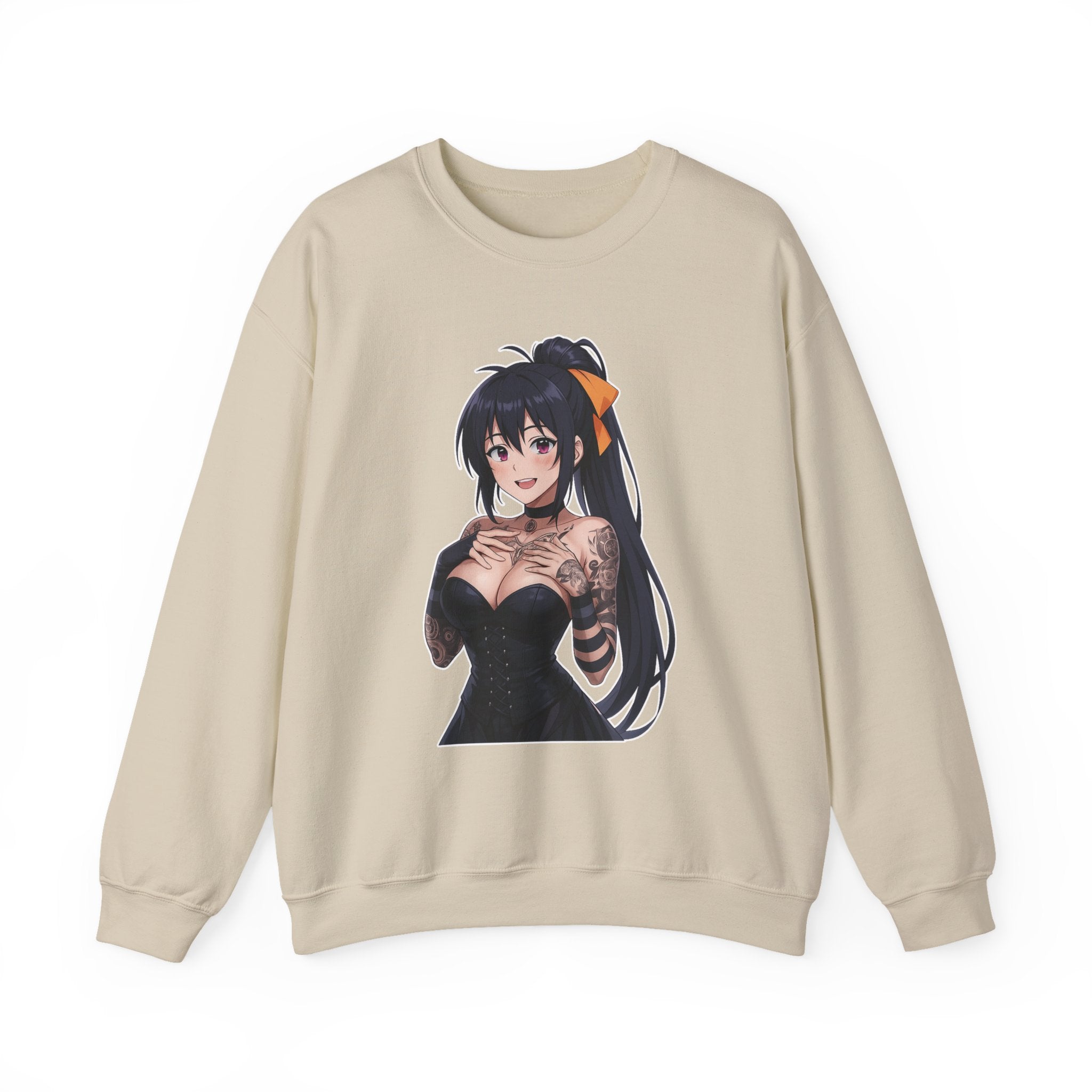 Gothic Style Akeno Himejima Tattoed Waifu Unisex Heavy Blend™ Crewneck Sweatshirt