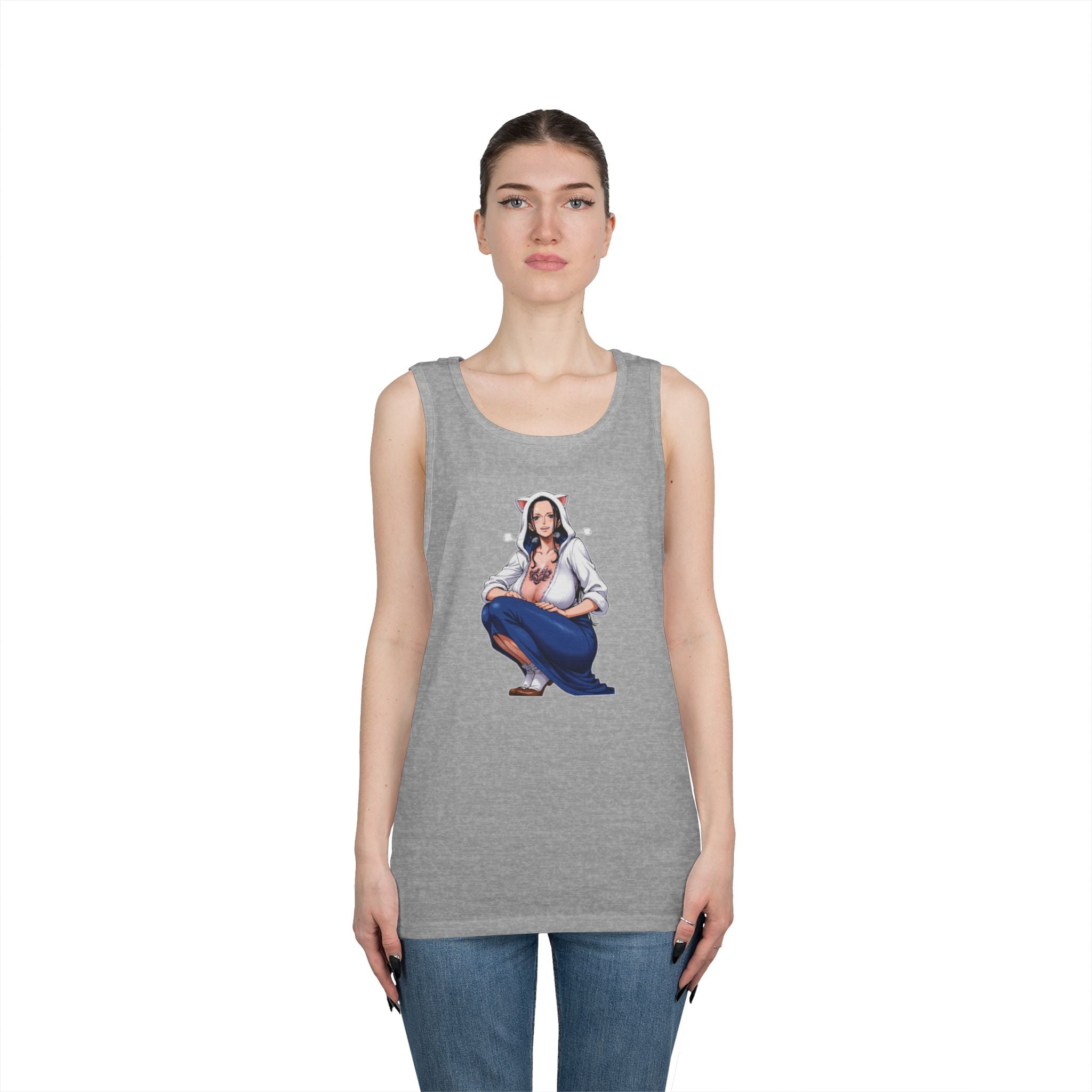 Nico Robin Catgirl Casual Anime Heavy Cotton Tank Top