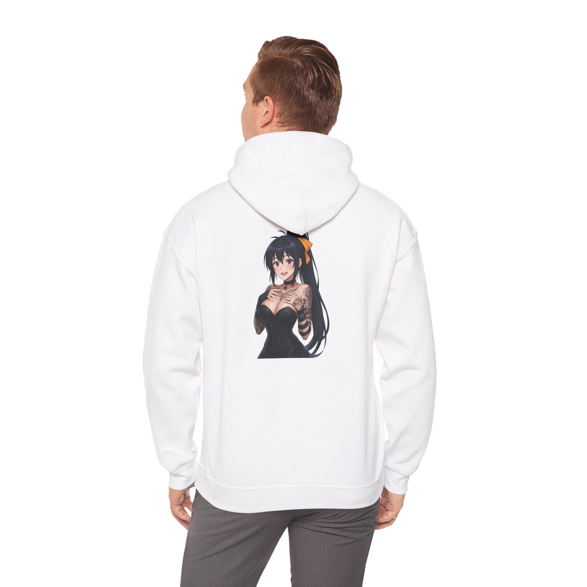 Gothic Style Akeno Himejima Tattoed Waifu Unisex Heavy Blend™ Hooded Sweatshirt