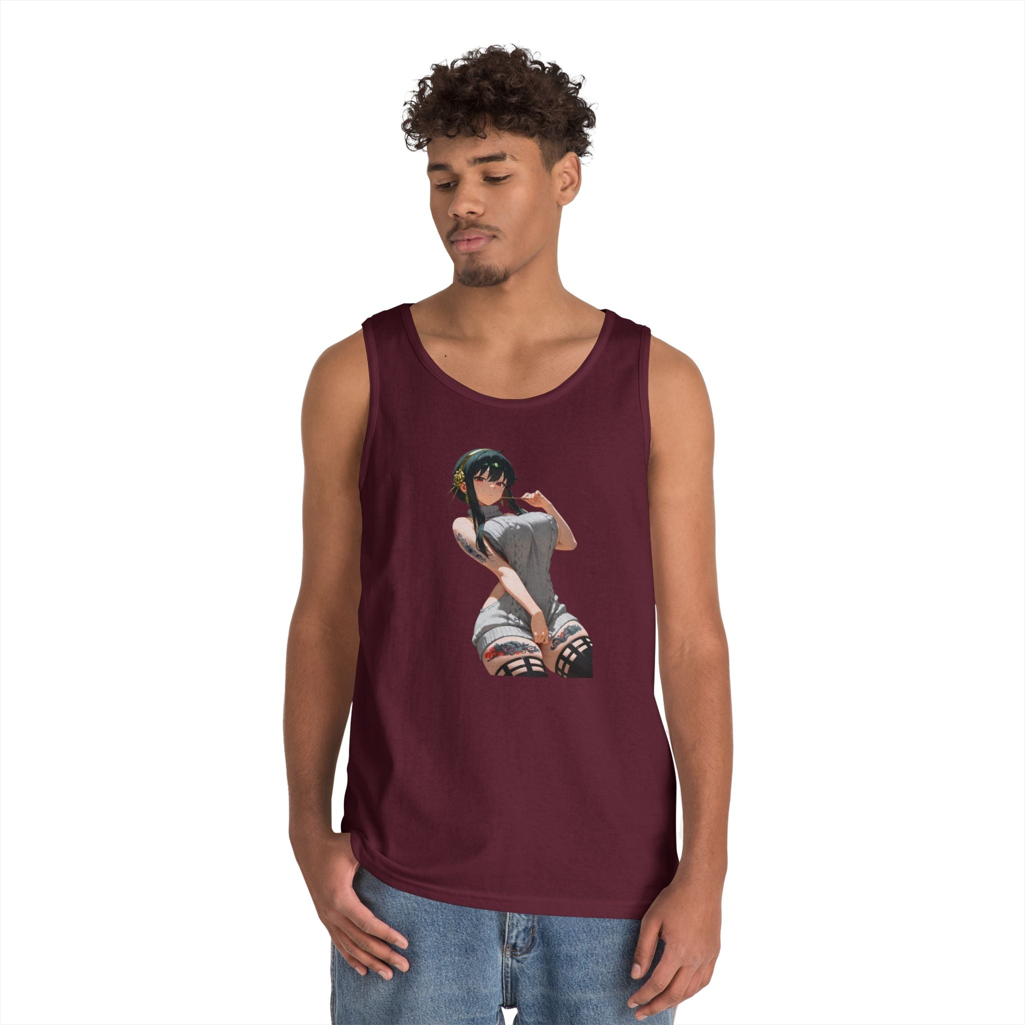 Yor Forger Sexy Tattooed Anime Heavy Cotton Tank Top