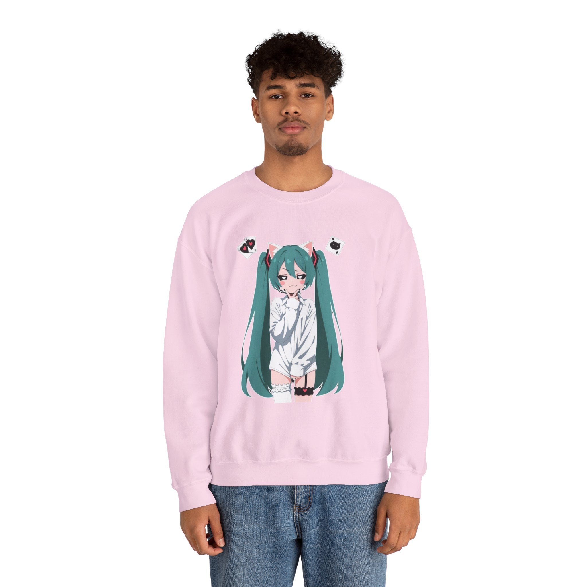 Hatsune Miku Catgirl Cute Unisex Heavy Blend™ Crewneck Sweatshirt